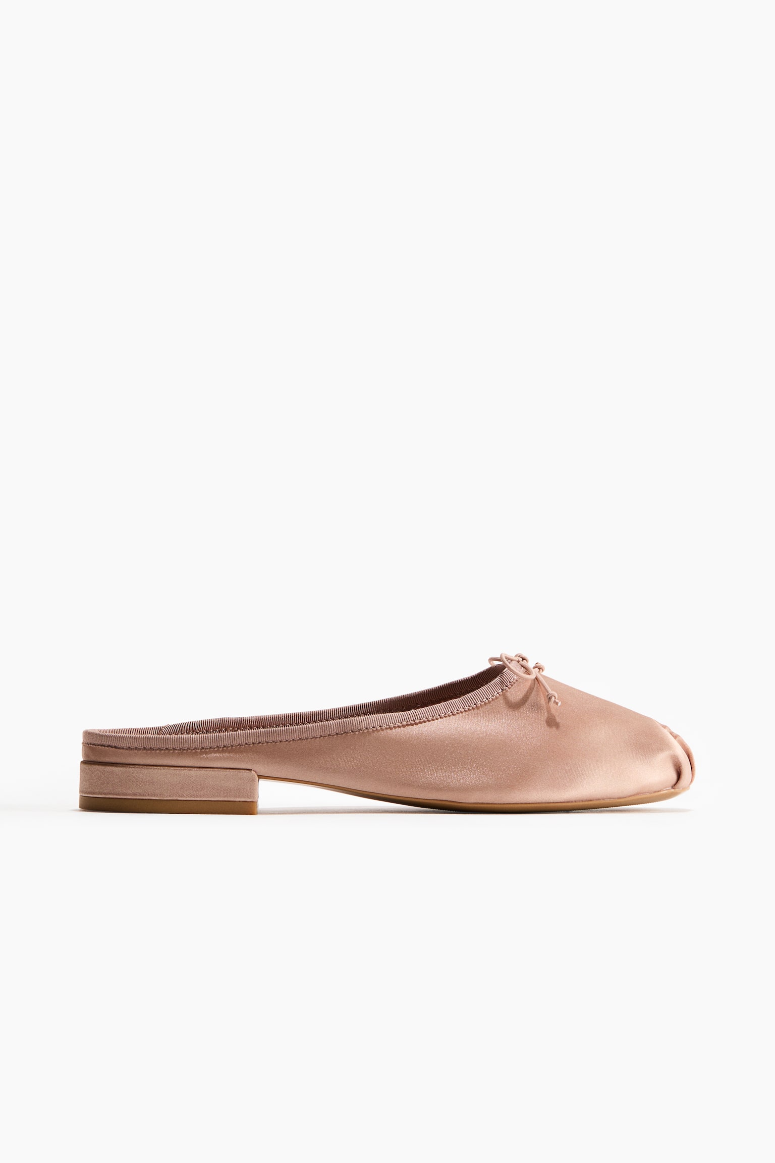 Mules en satin d'aspect chaussons de danse - Beige clair - 1