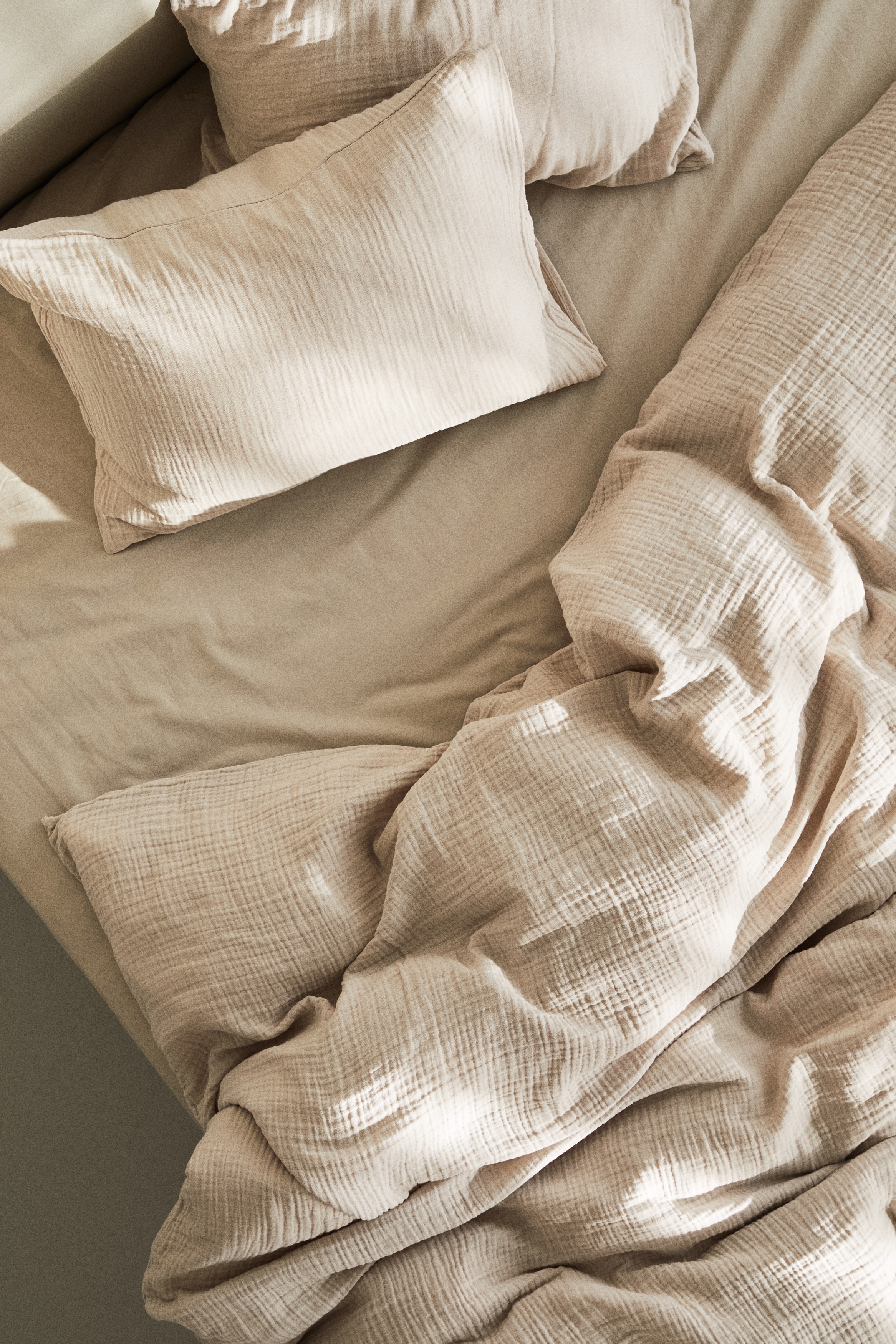 Drap contour en coton - Beige clair/Grège/Blanc/Gris clair/Taupe clair/Bleu clair