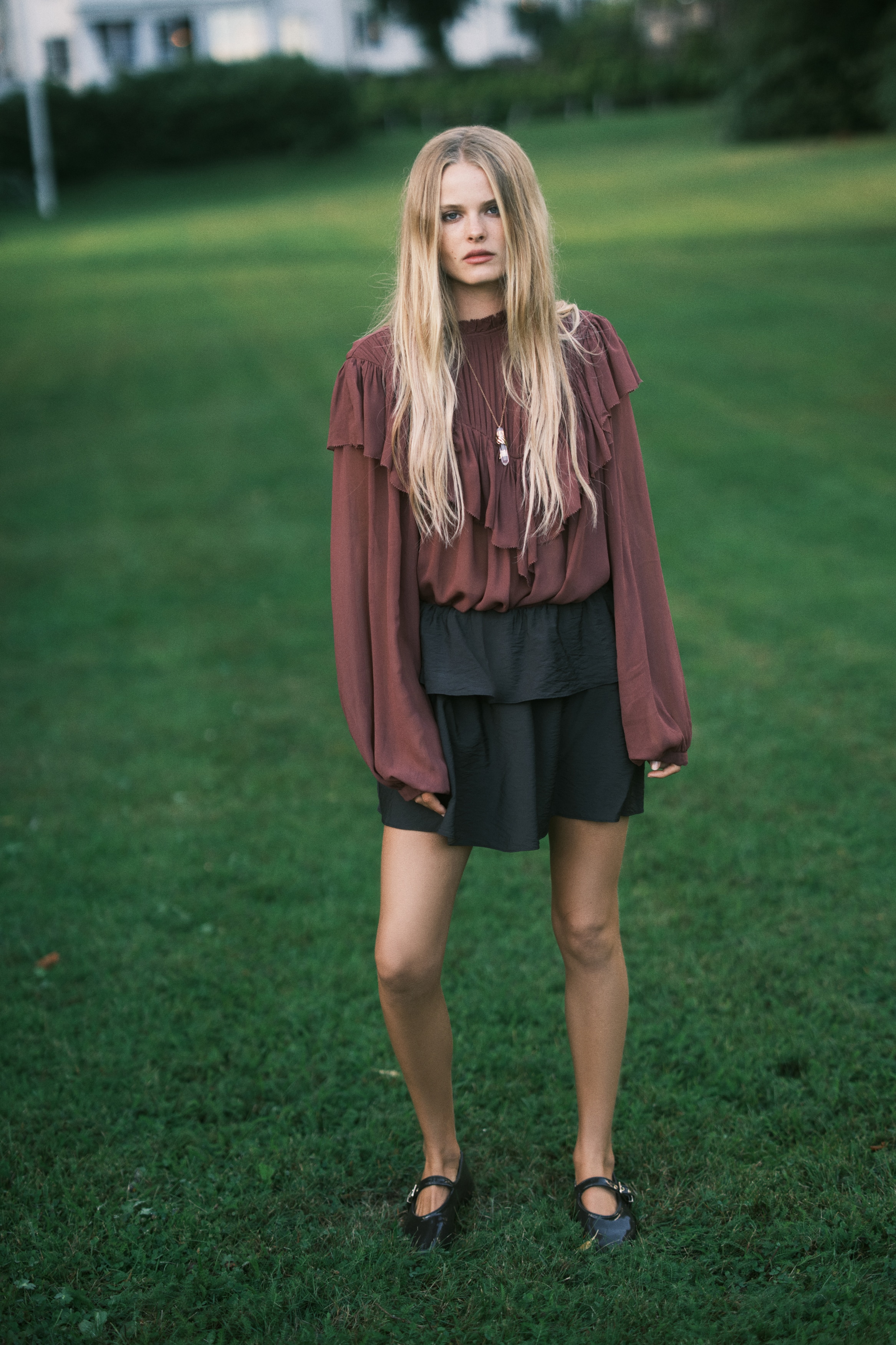 Flared mini skirt