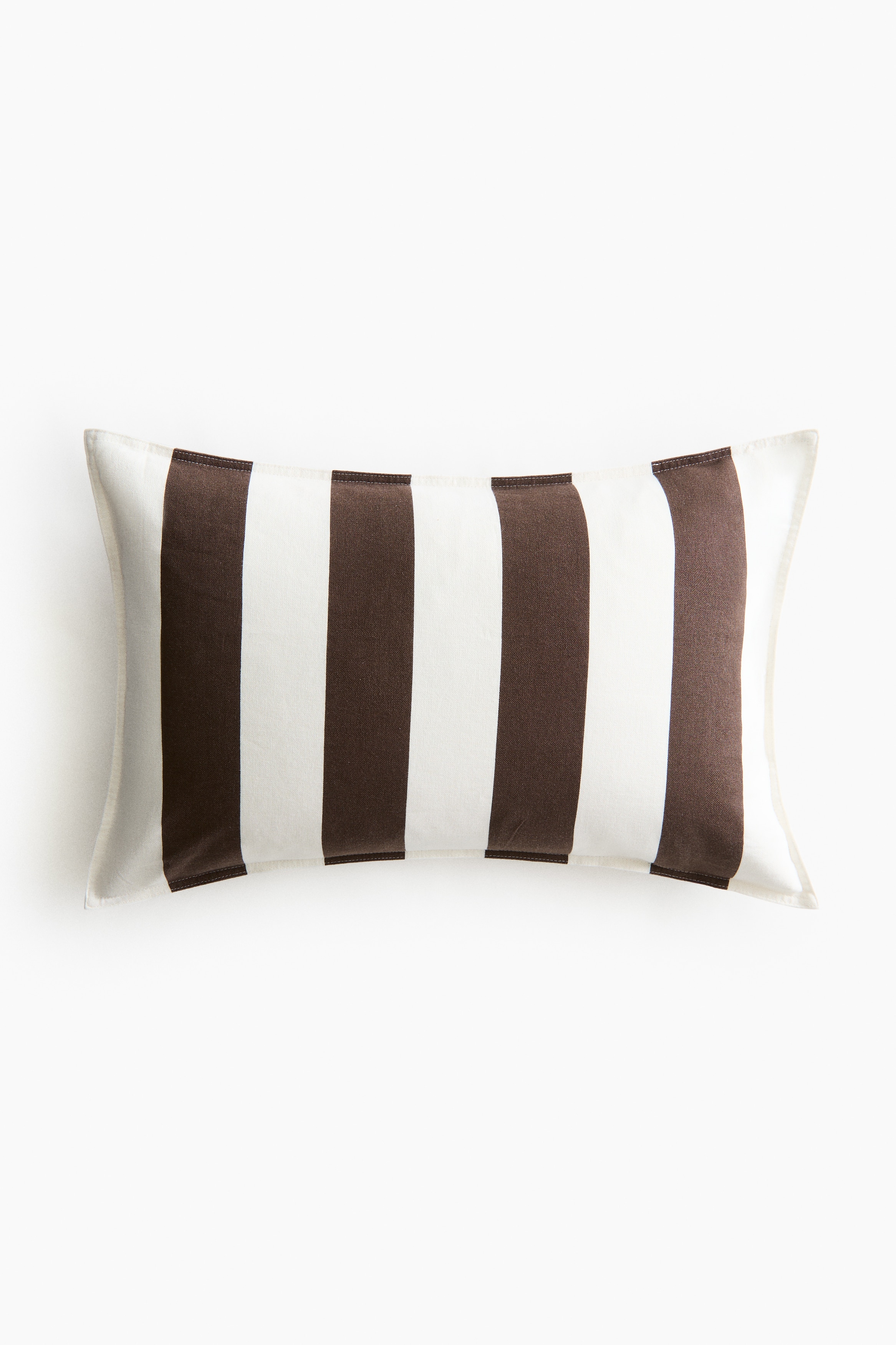Housse de coussin en lin mélangé - Brown/White striped/Jaune clair/rayé/Bleu ancien clair/rayé/Rose ancien clair/rayé/Vert olive/rayures blanches/Beige/à rayures blanches