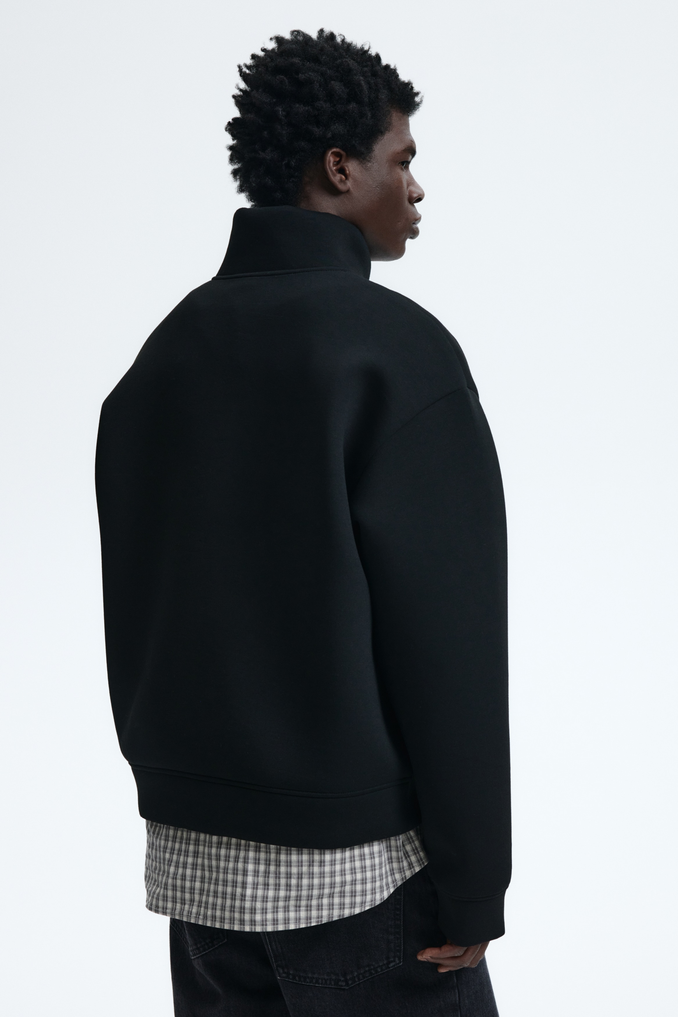 Loose Fit Zip-top scuba sweatshirt