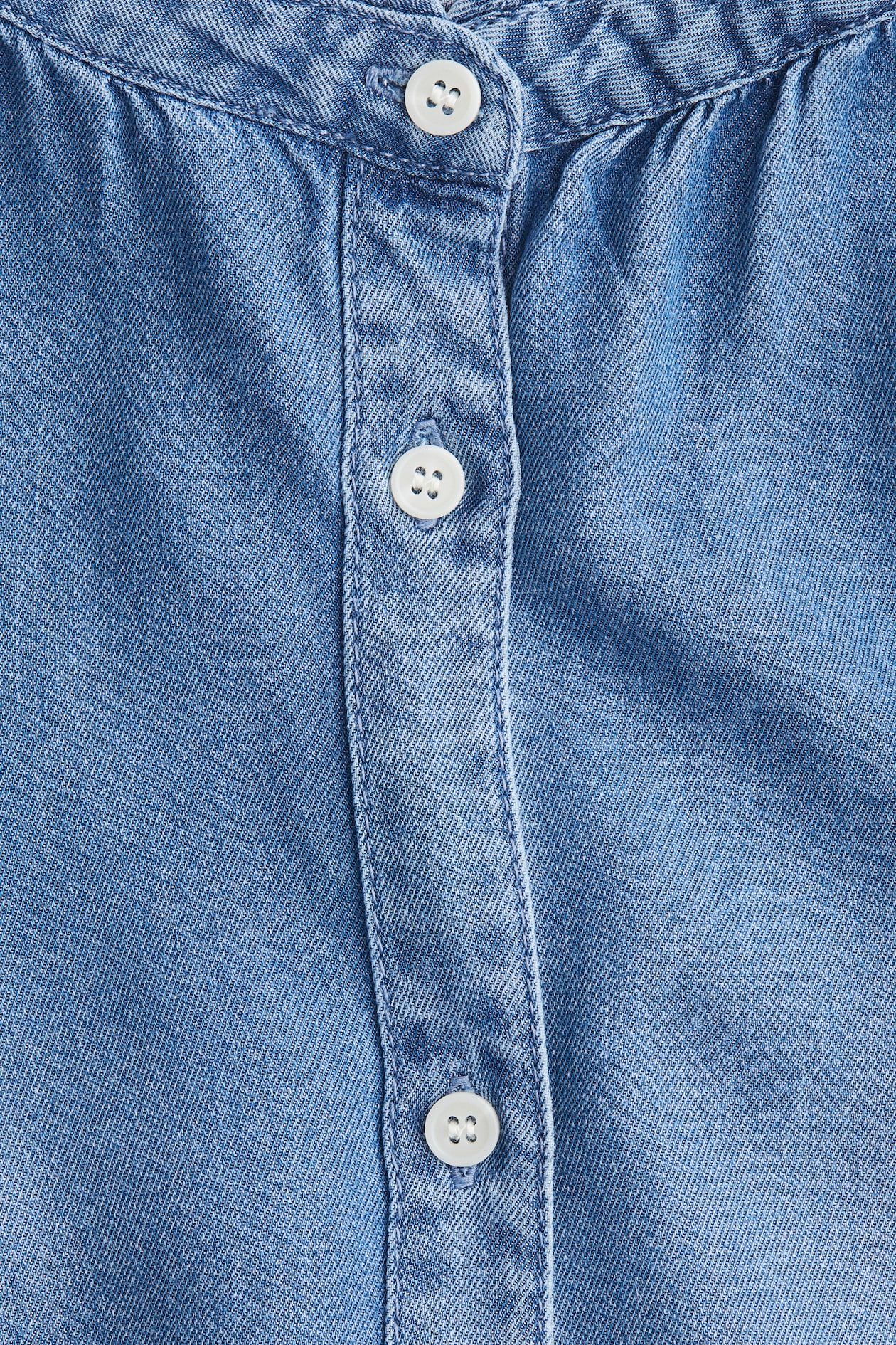 Ruffle-Trimmed Denim Blouse - image 5