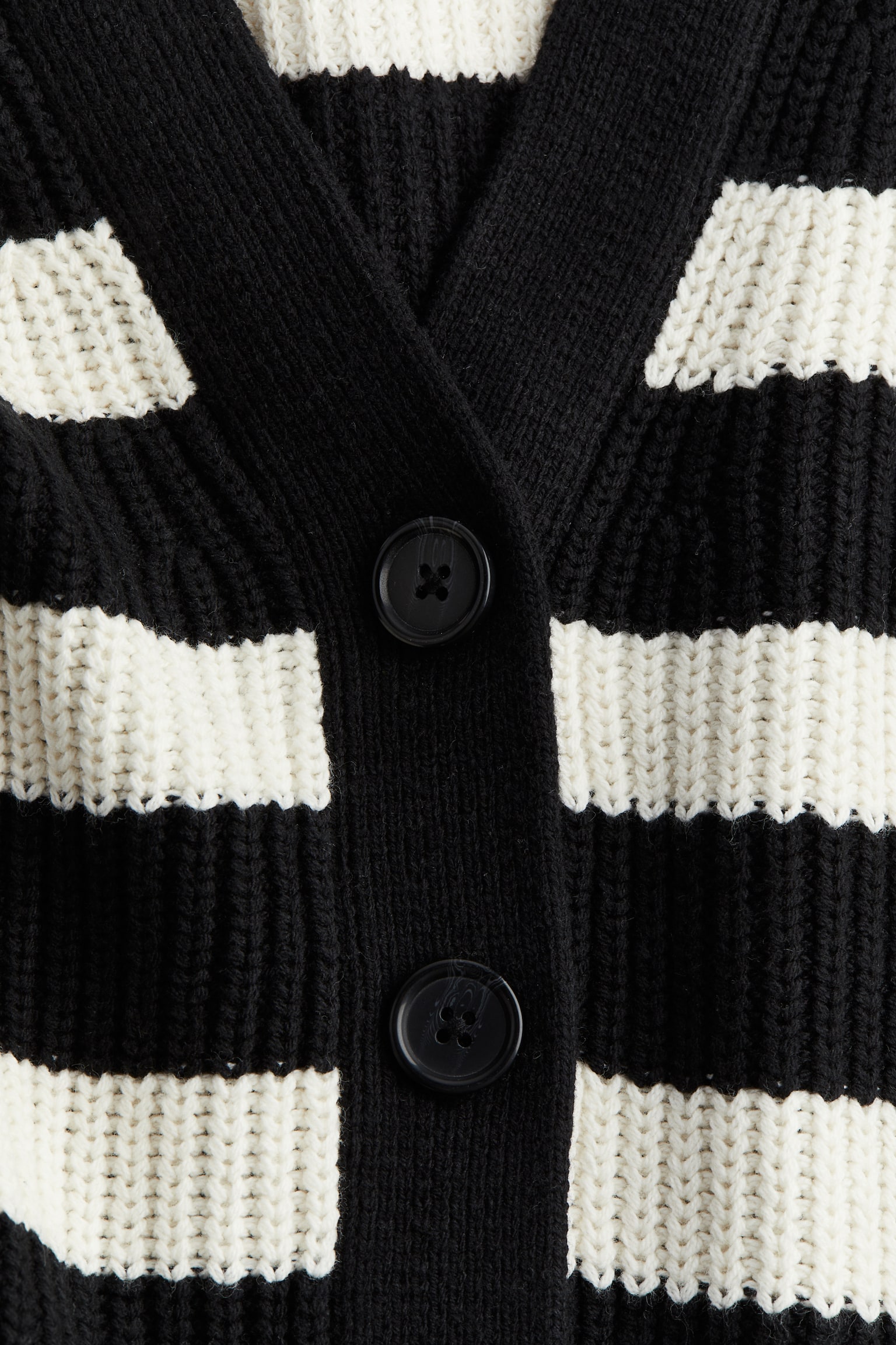 Rib-knit cardigan - Black/Striped/Black/White striped/Pale blue/Cream/Striped - 5