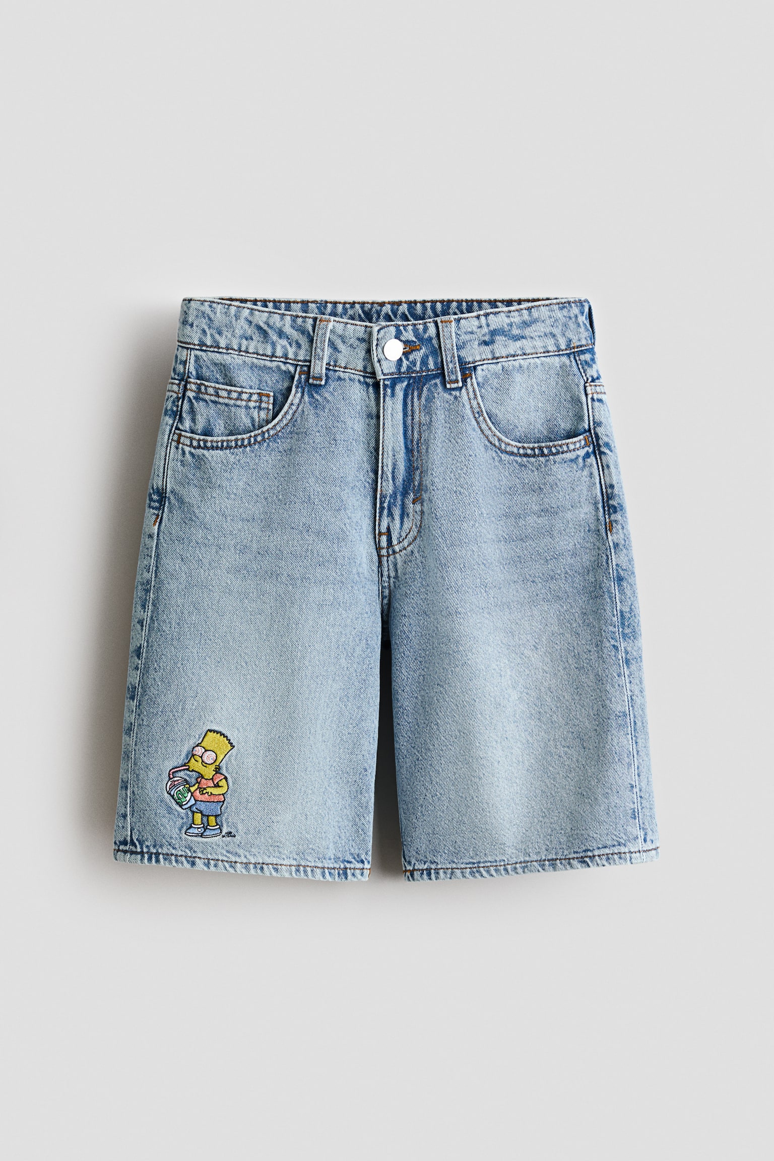 Jeansshort Loose Fit - Licht denimblauw/The Simpsons
