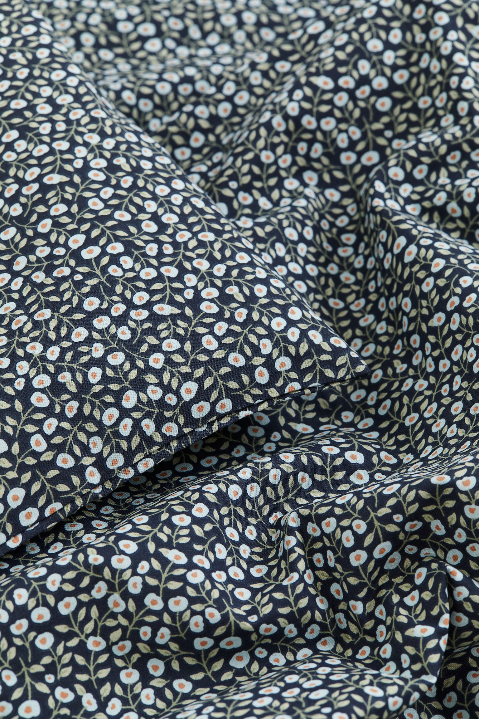 Cot duvet cover set - Navy blue/Floral - 2