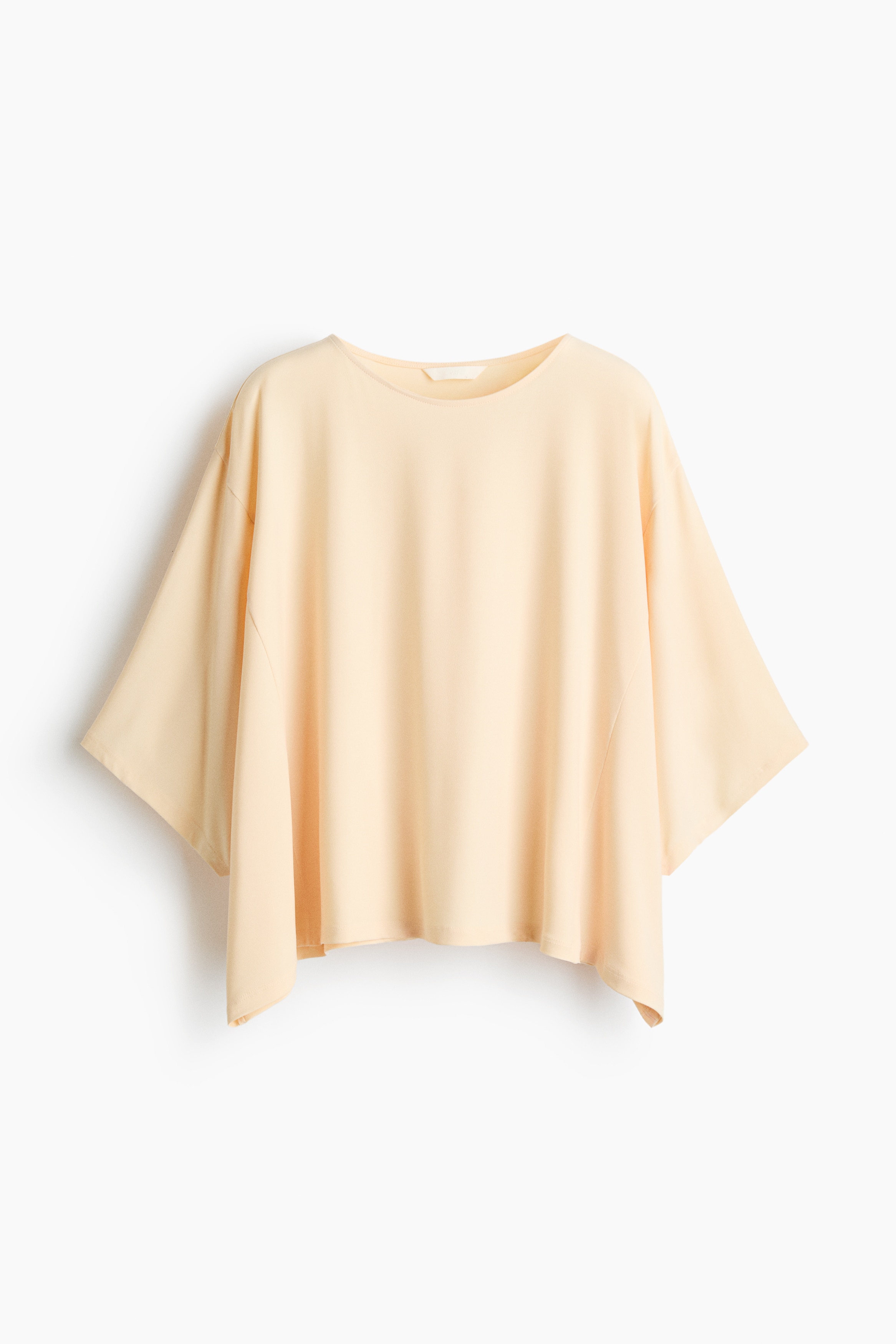 Shirt mit Fledermausärmeln - Blasses Apricot/Schwarz/Dunkelbraun