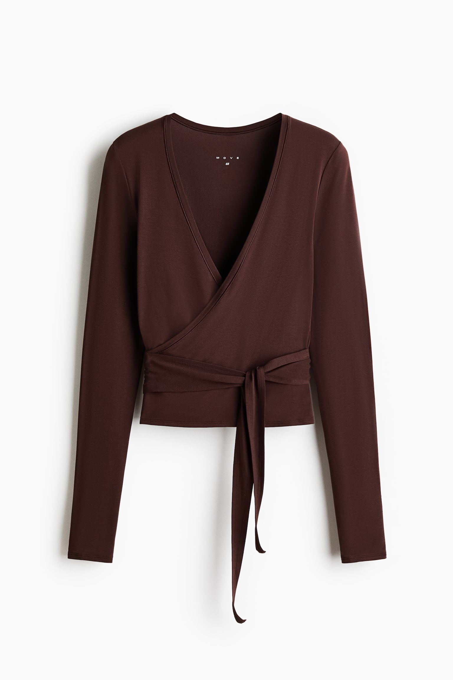 Sports Wrap Top in Modal - Warm brown