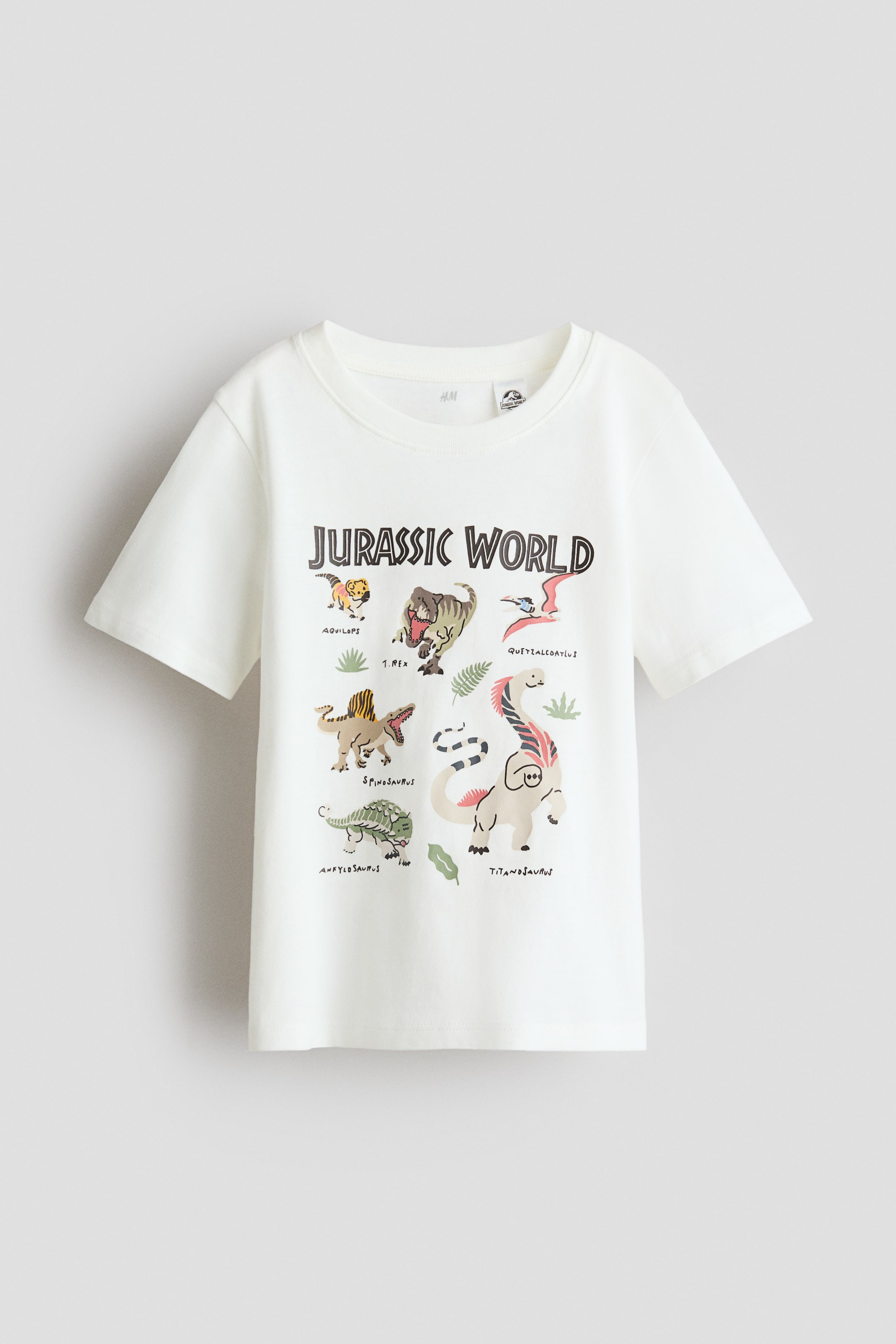 View larger image: Print-motif cotton T-shirt - White/Jurassic World - Kids | H&M SG 5