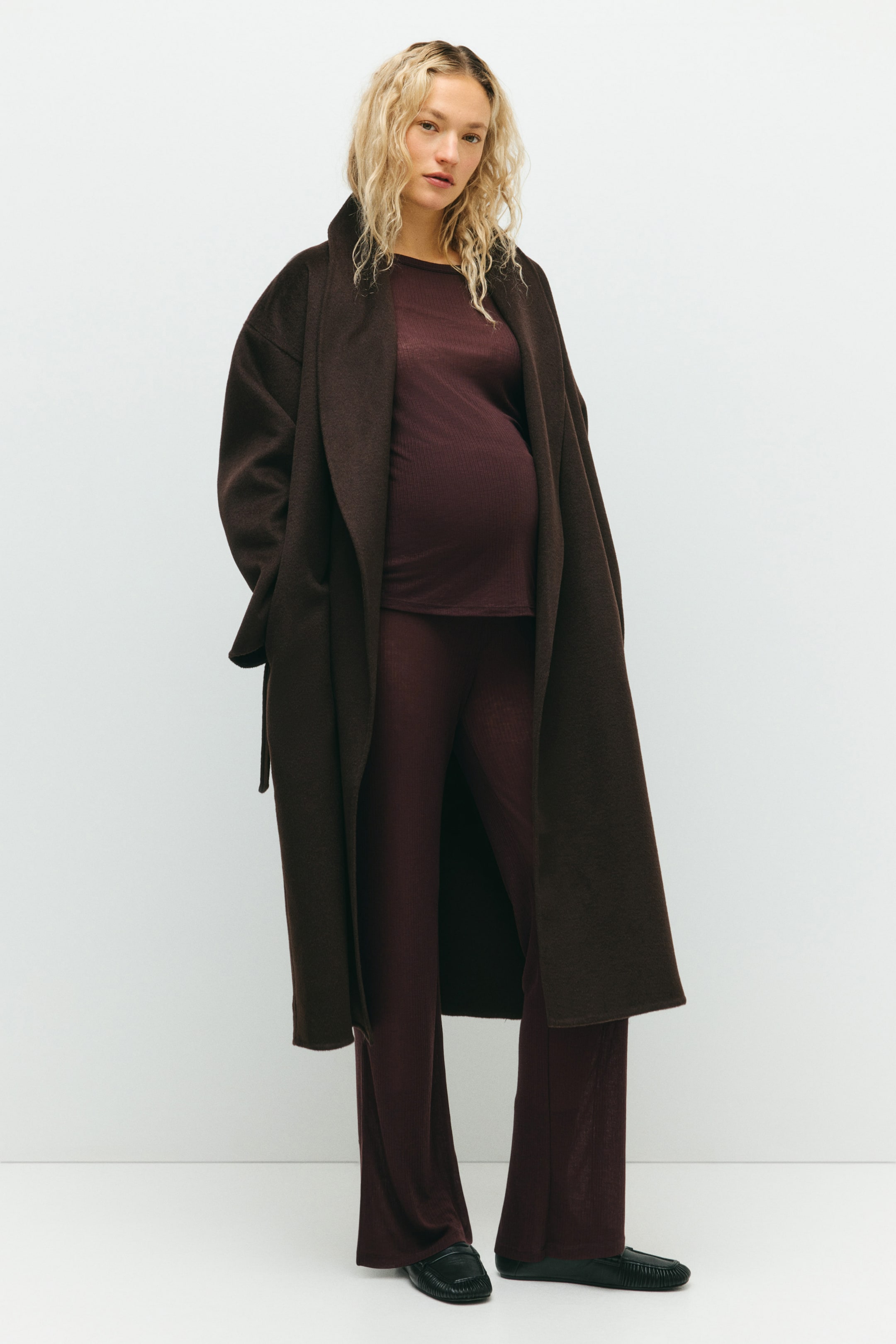 View larger image: MAMA 2-piece ribbed set - Dark brown - Ladies | H&M 1