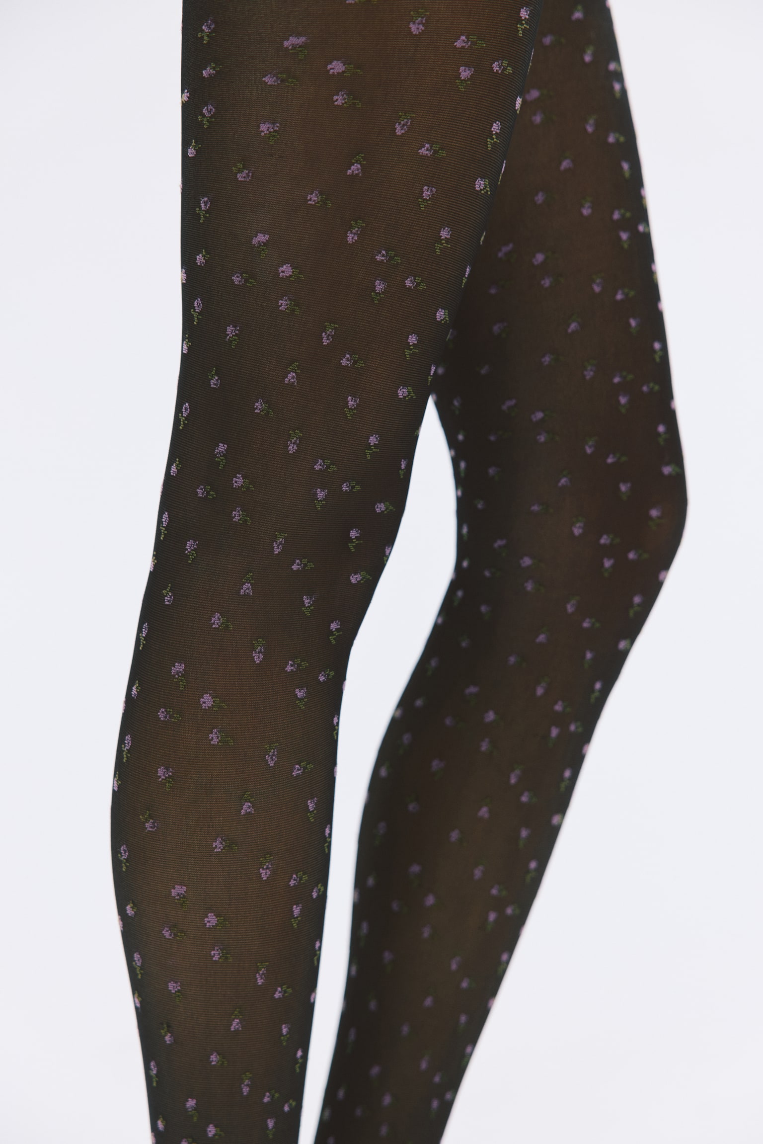 Женские леггинсы H&M Patterned Tights, цвет: Чёрный / С принтом — фото 4