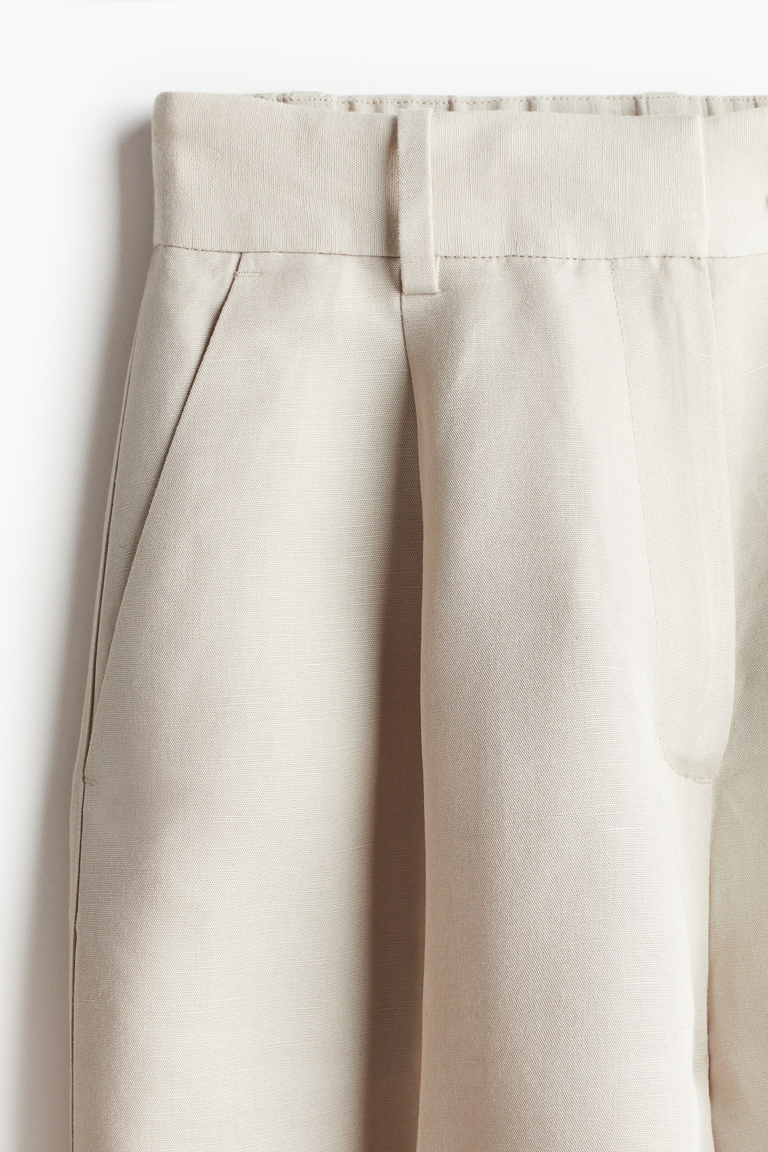 Linen Blend Shorts - Light beige/Black/White/Navy blue/Light khaki green - 3