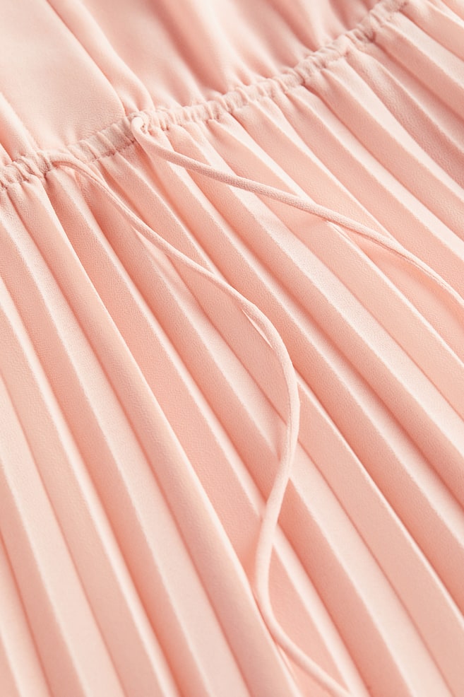 Plisseret kjole i chiffon - Lys rosa/Turkis - 4