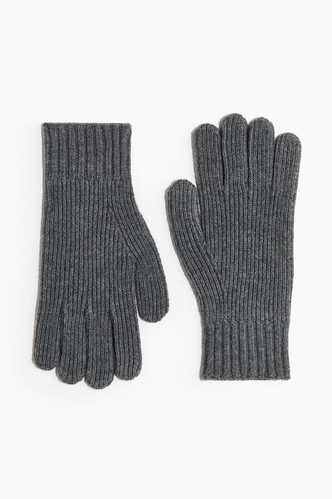 Gants en maille - Gris foncé - 1