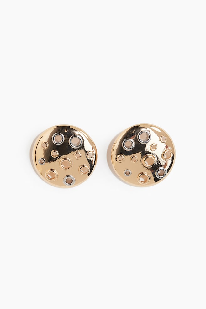 Eyelet-detail earrings - Gold-coloured - 1