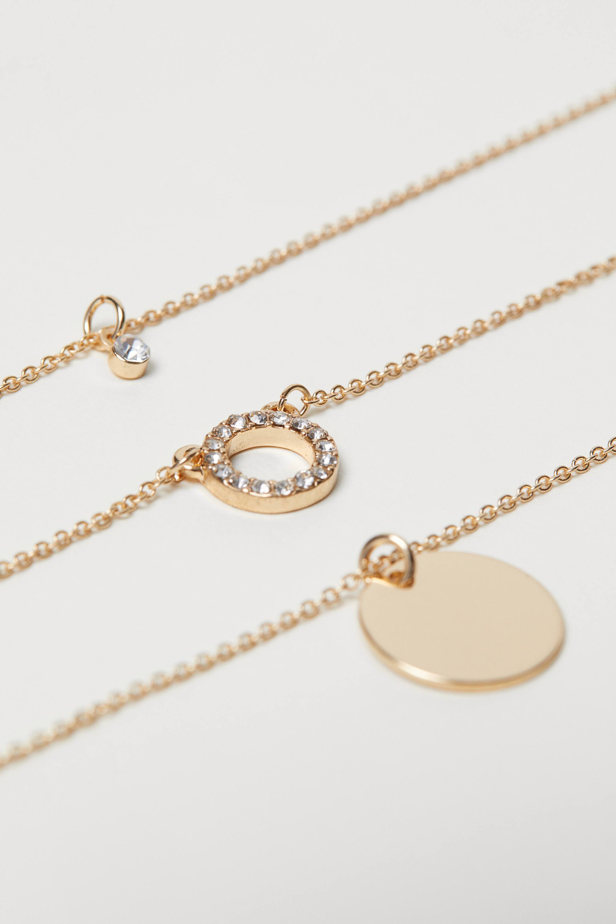 Collier Trois Cercles Doré - 18K Gold Vermeil, Neuf Avec étiquettes, Bijou Femme