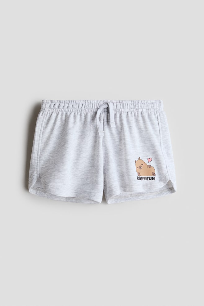 Shorts en french terry con diseño - Gris jaspeado claro/CapyFun/Rosa claro/Lilo & Stitch/Rojo ciruela oscuro/Snoopy - 1