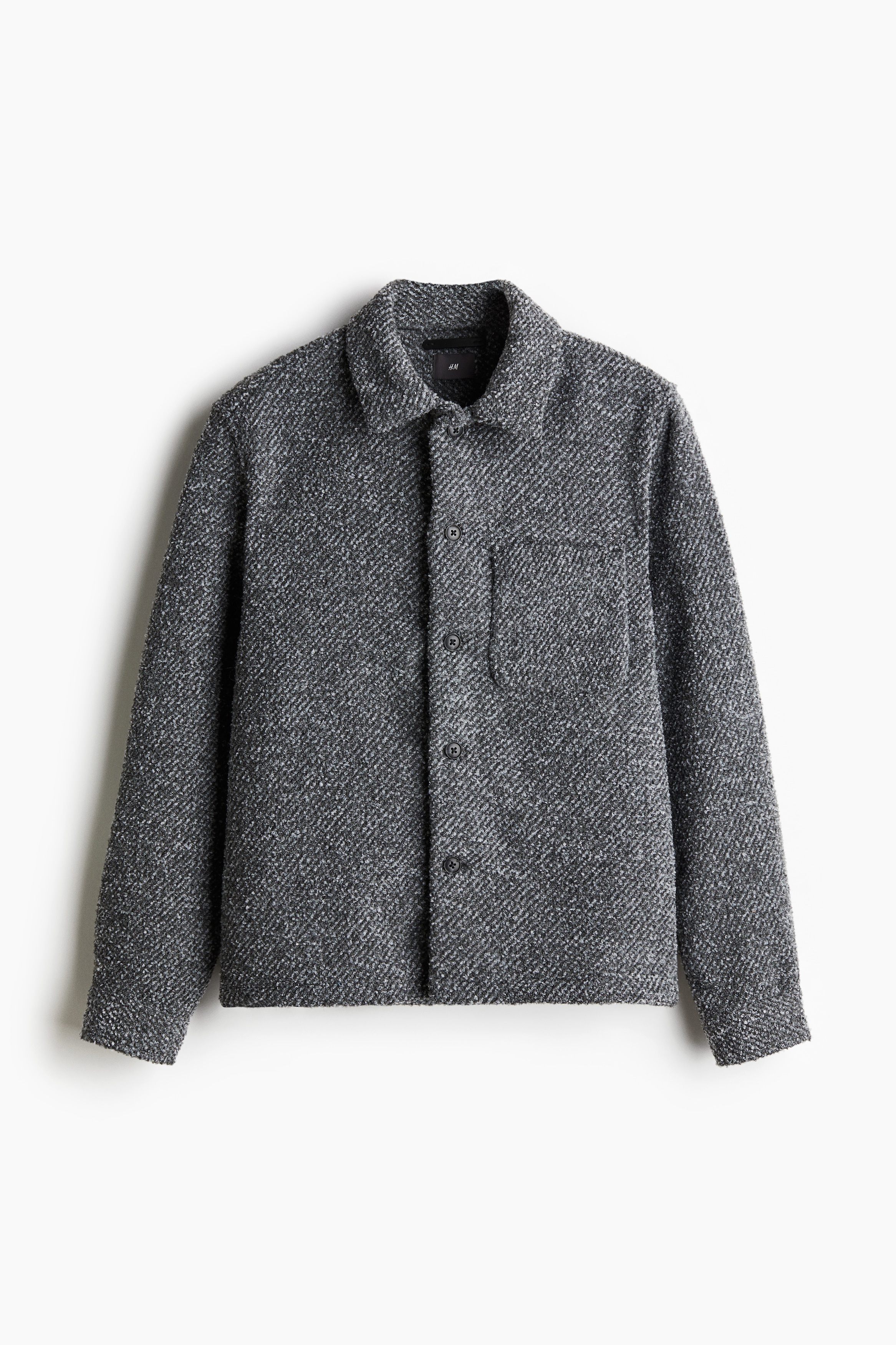 Mannen - Donkergrijs gemêleerd Overshirt van twill - Size: XXL  - H&M
