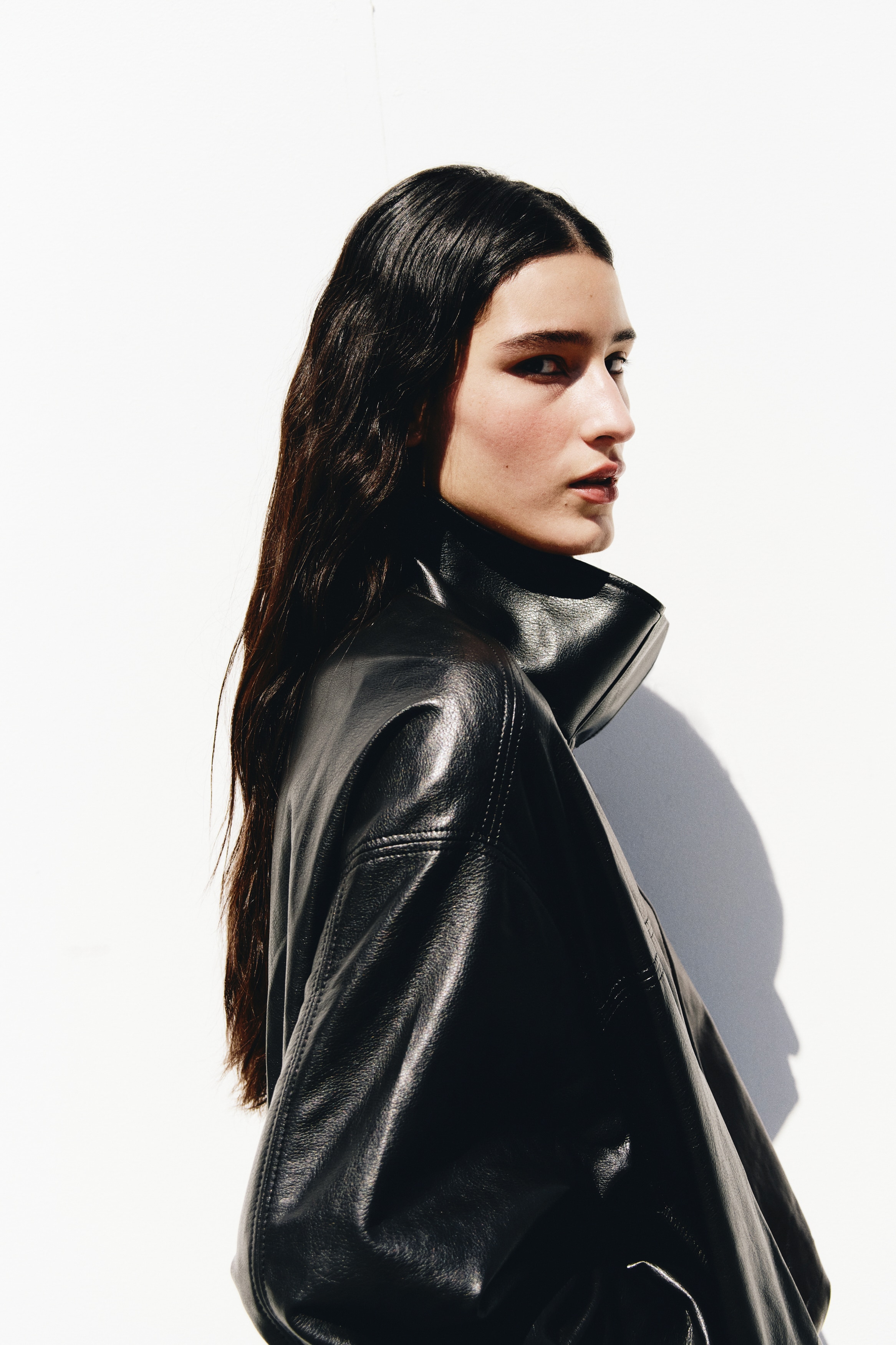 Oversized bubble-hem jacketModel