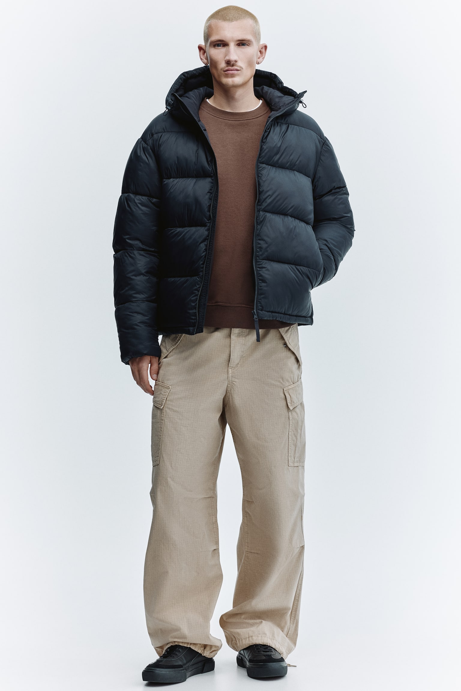 Water-repellent puffer jacket - Navy blue/Black - 7