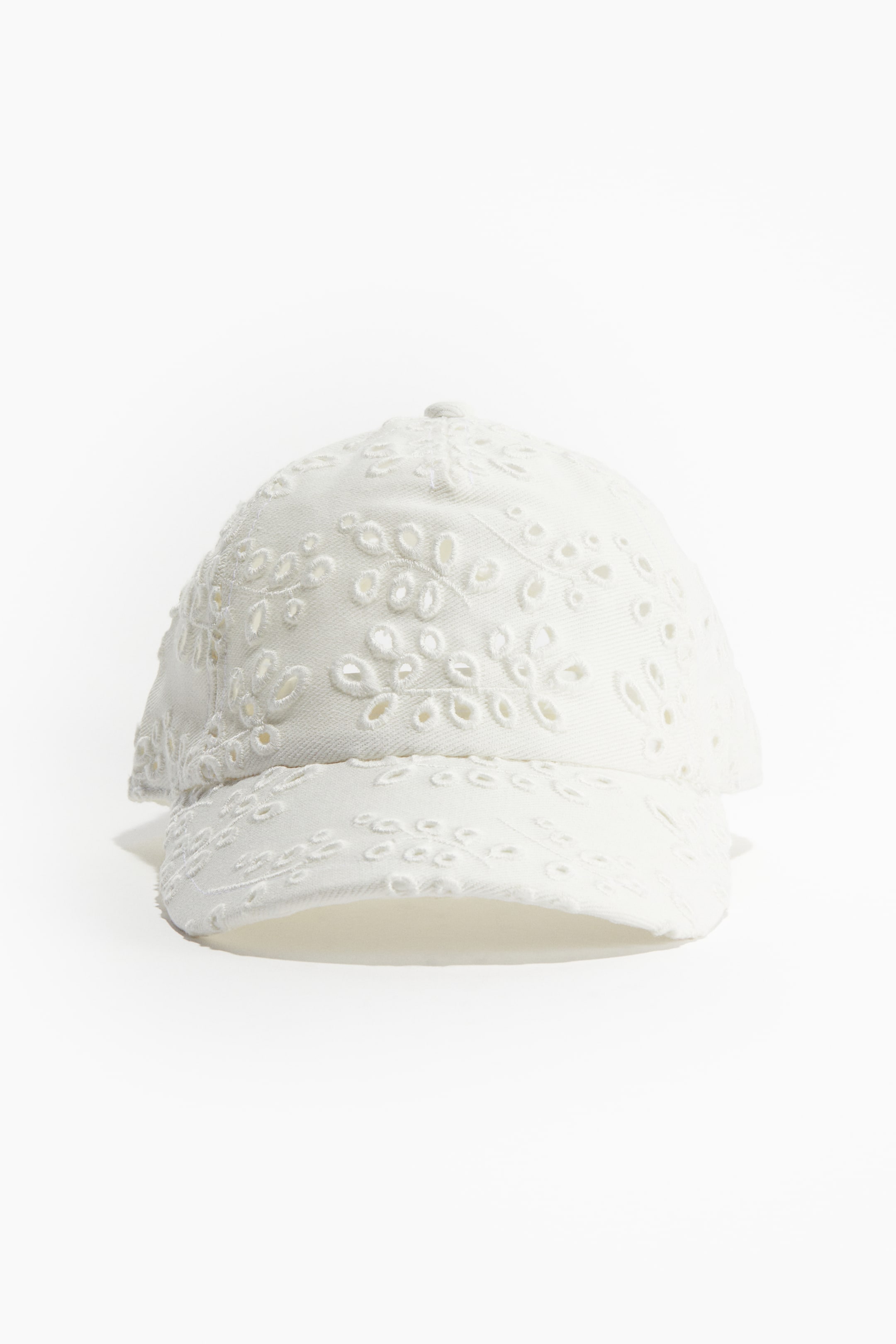 Cap with Eyelet Embroidery - White - Ladies | H&M US