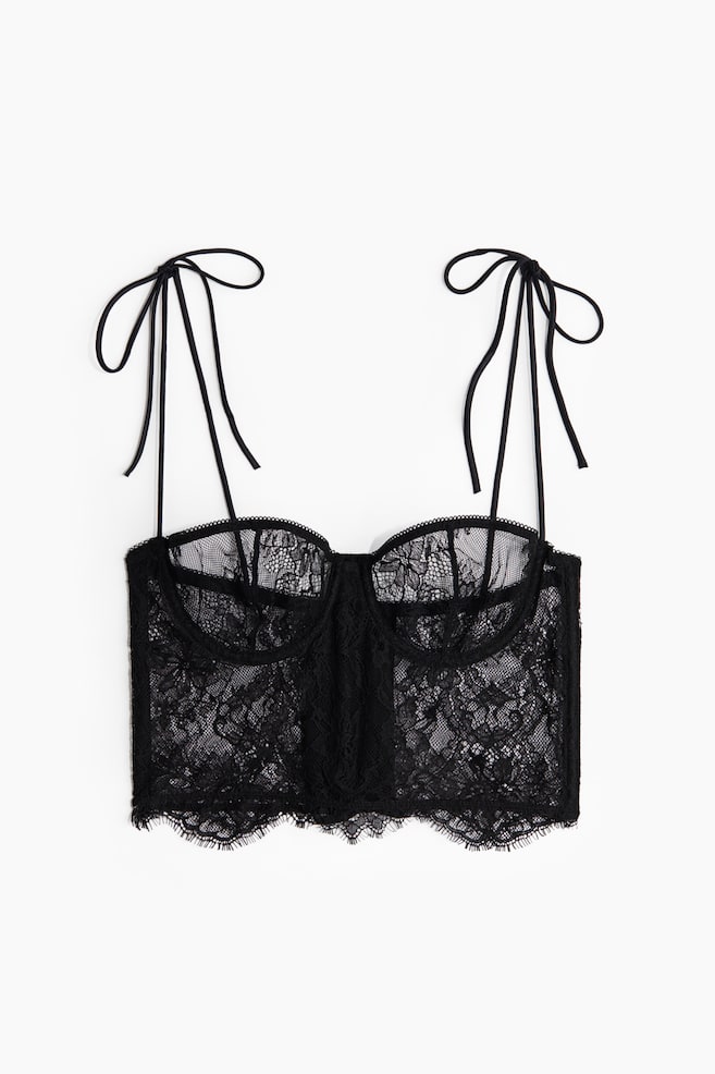 Kanten bustier - Zwart - 1