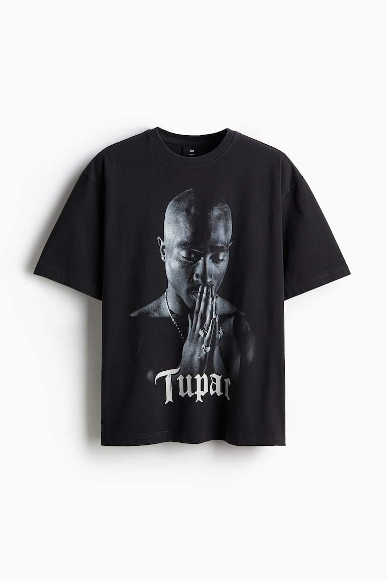 T-shirt Homme Tupac 'Respect' - Noir, Manches Longues, Taille S, Neuf