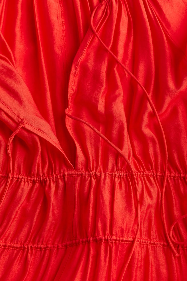 Drawstring-detail dress - Bright red - 7
