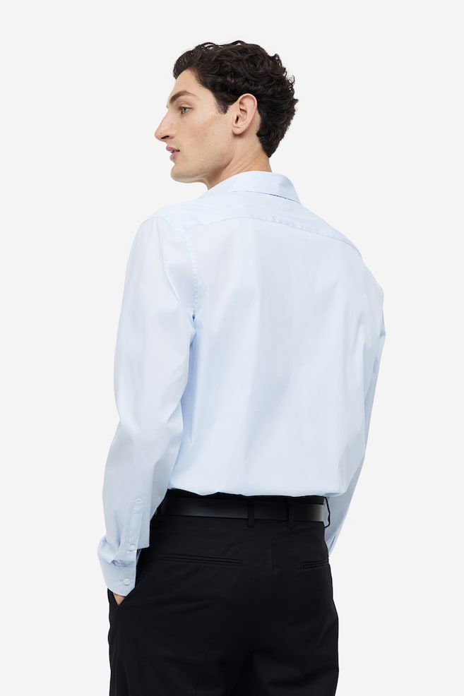 Skjorte med stretch Slim Fit - Lyseblå/Stribet/Hvid/Sort/Lyseblå - 5