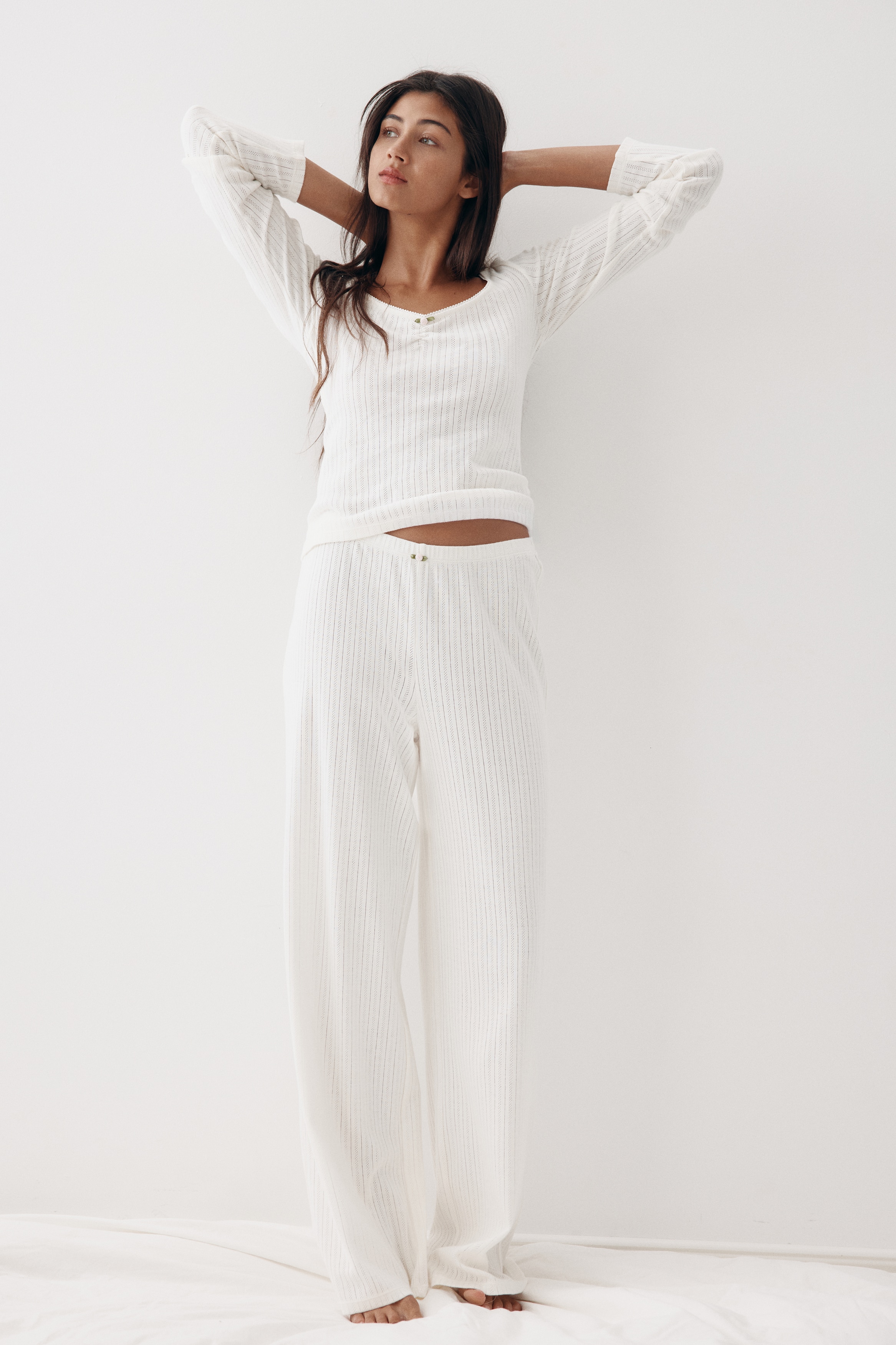 Cotton pointelle pyjamas