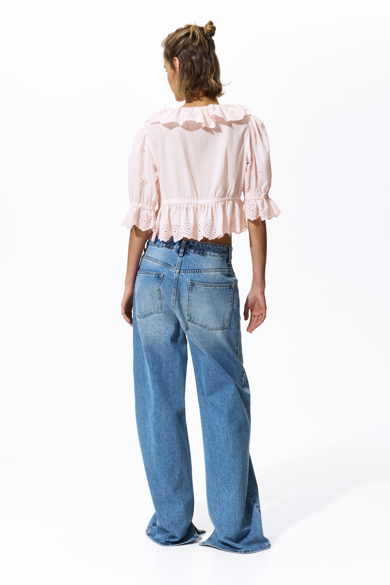 Cotton Blouse with Eyelet Embroidery - image 2