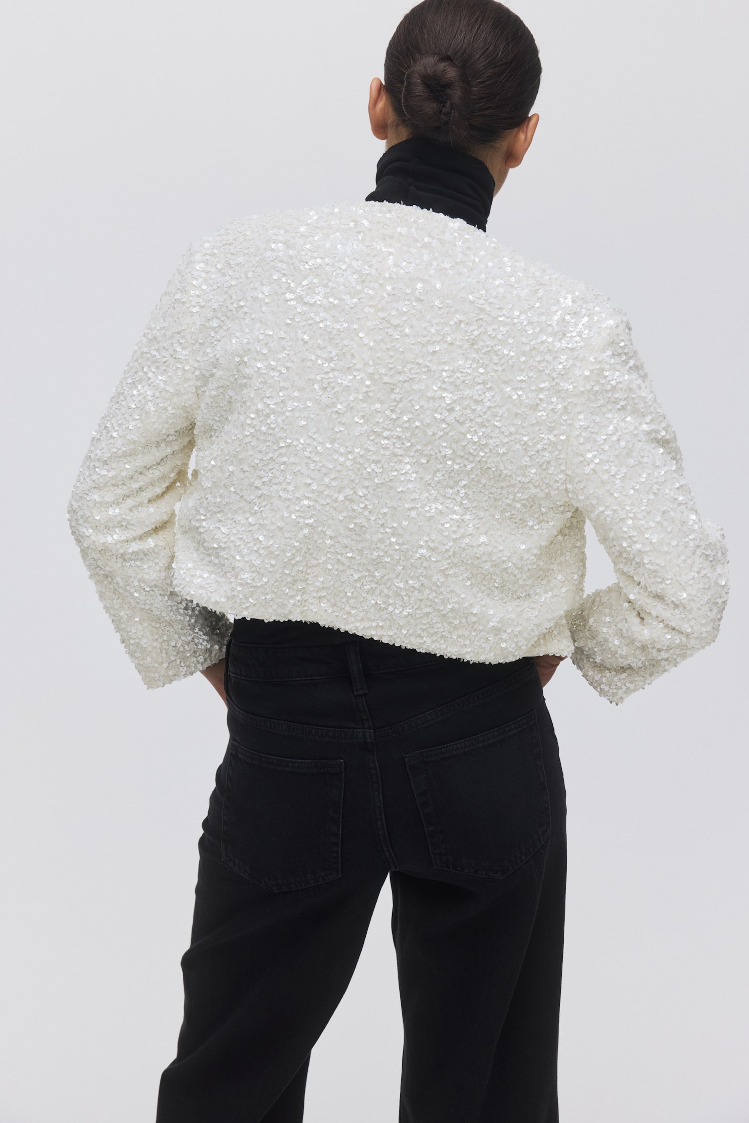 Tie-detail sequined jacket - Roomwit - 4