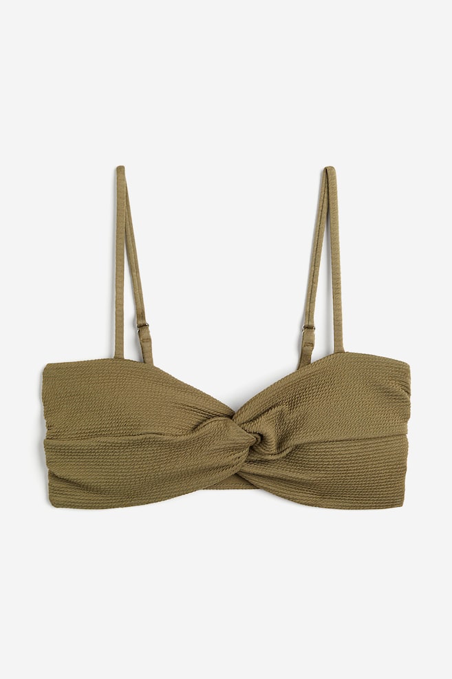 Haut de maillot paddé avec détail torsadé - Vert kaki/Vert kaki - 1