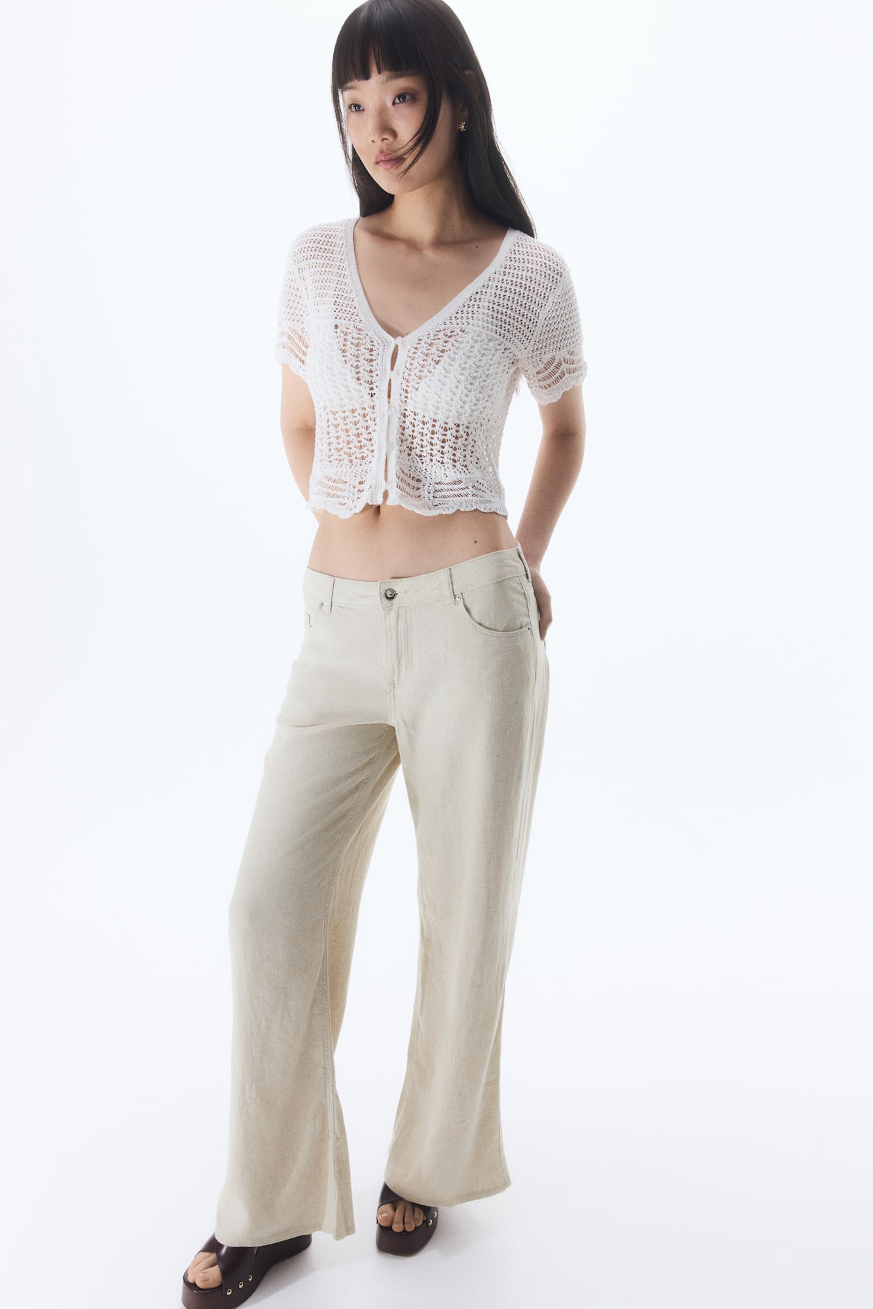 Wide-Leg Linen-Blend Pants - image 5