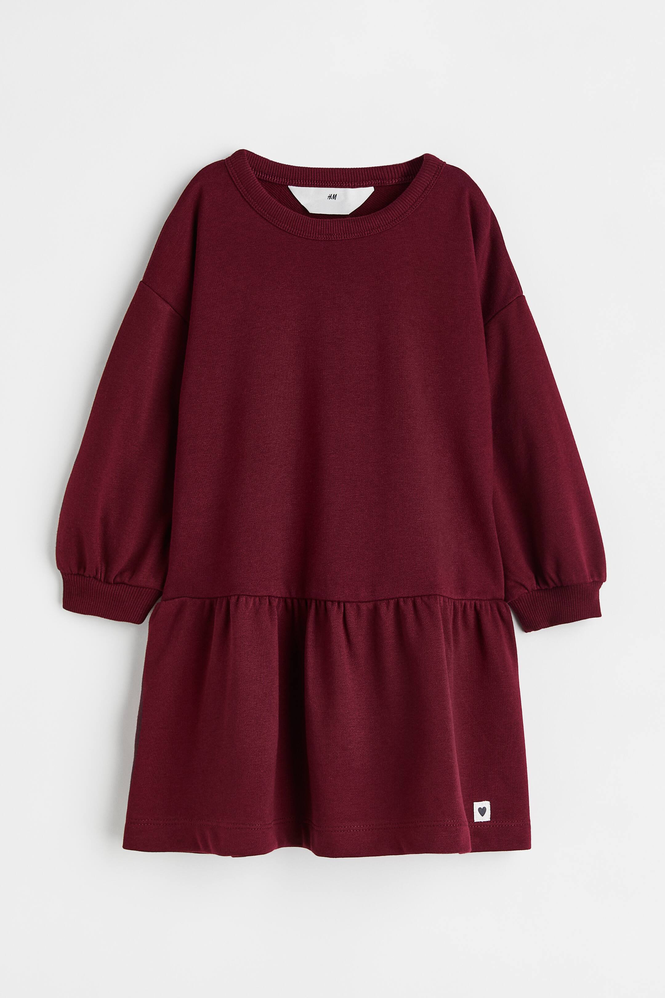 View larger image: Oversized sweatshirt dress - Dark red - Kids | H&M 1