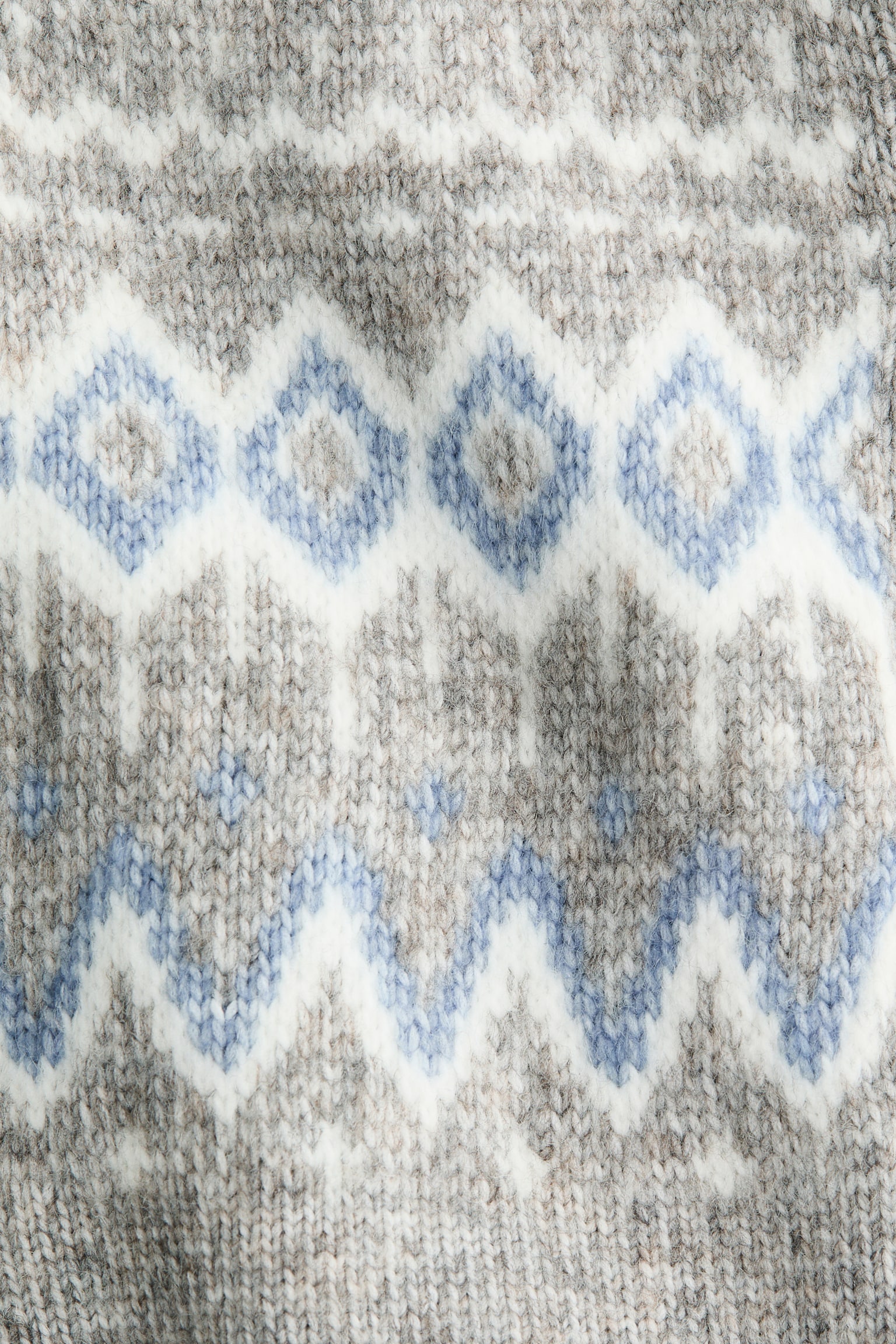 ジャカードニットカーディガン - グレーメランジ／パターン - 3