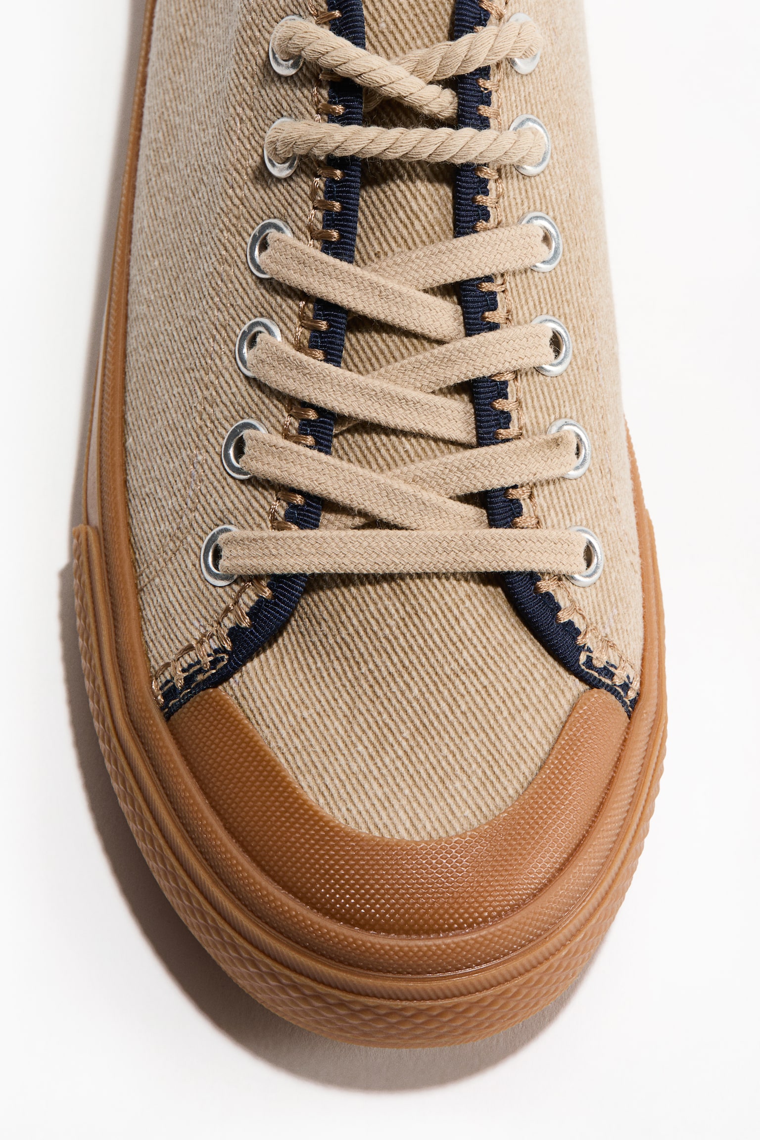 Twill trainers - Beige/White - 4