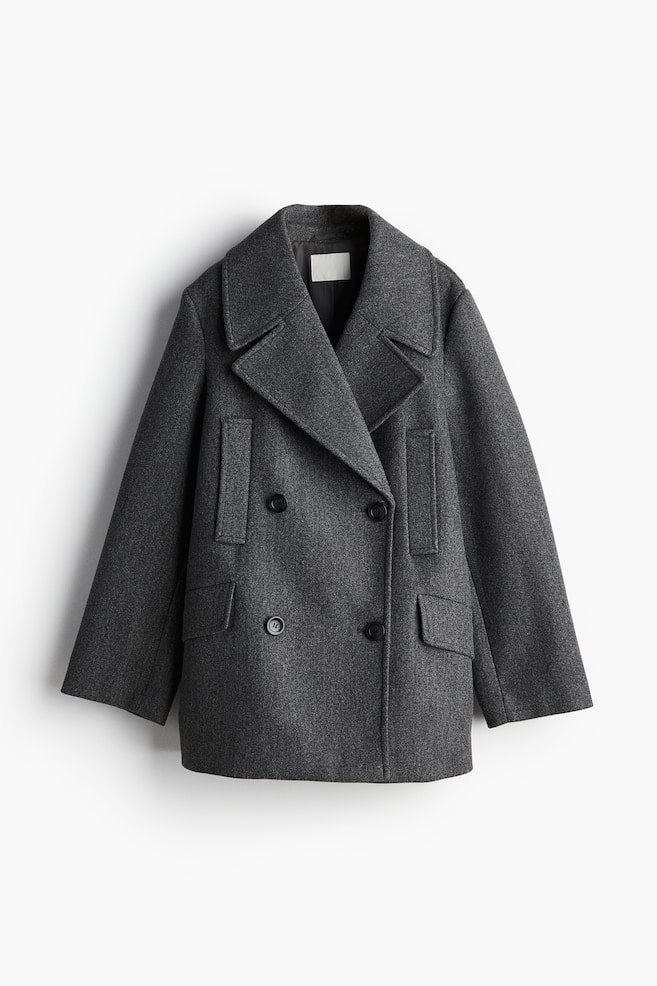 Pea coat - Dark grey marl/Dark beige - 1