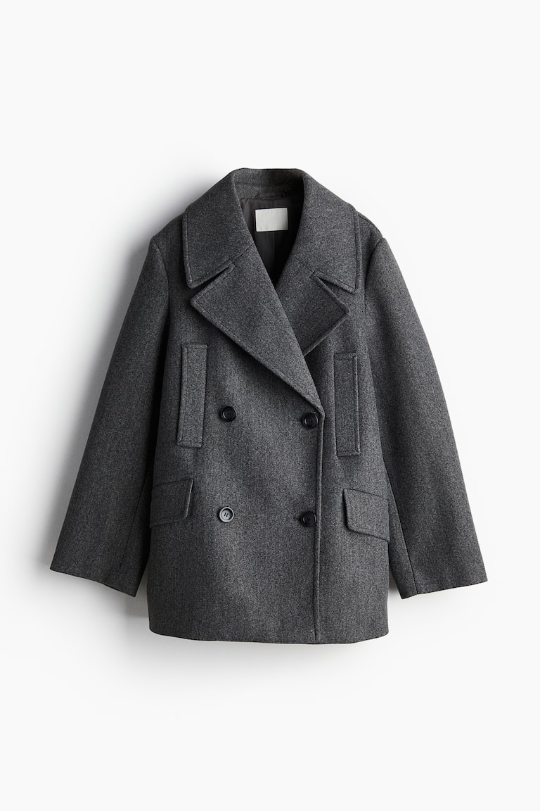 ピーコート - ダークグレーメランジ - レディース | H&M JP