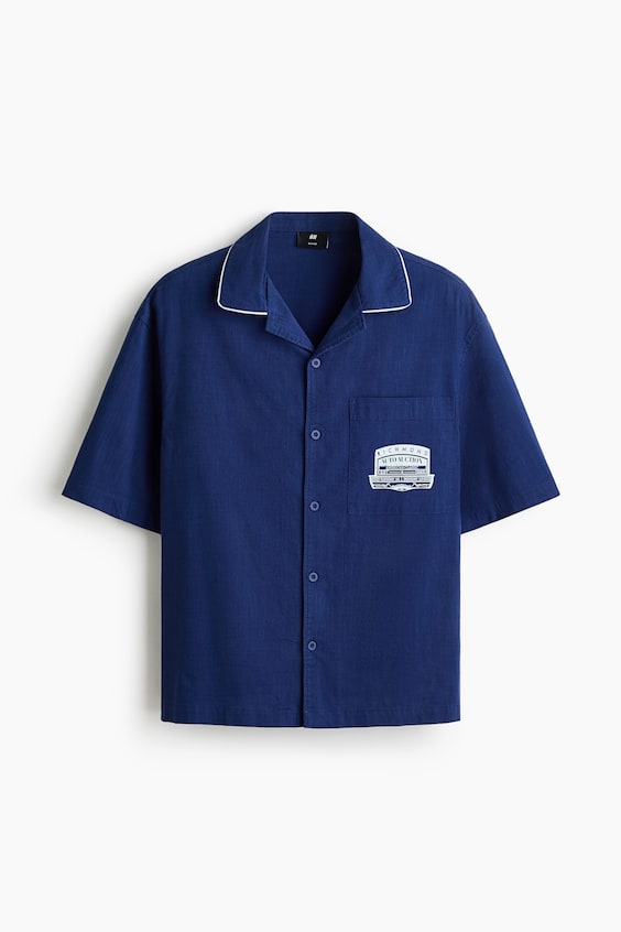 Мужские рубашки H&M Relaxed-Fit Printed Shirt