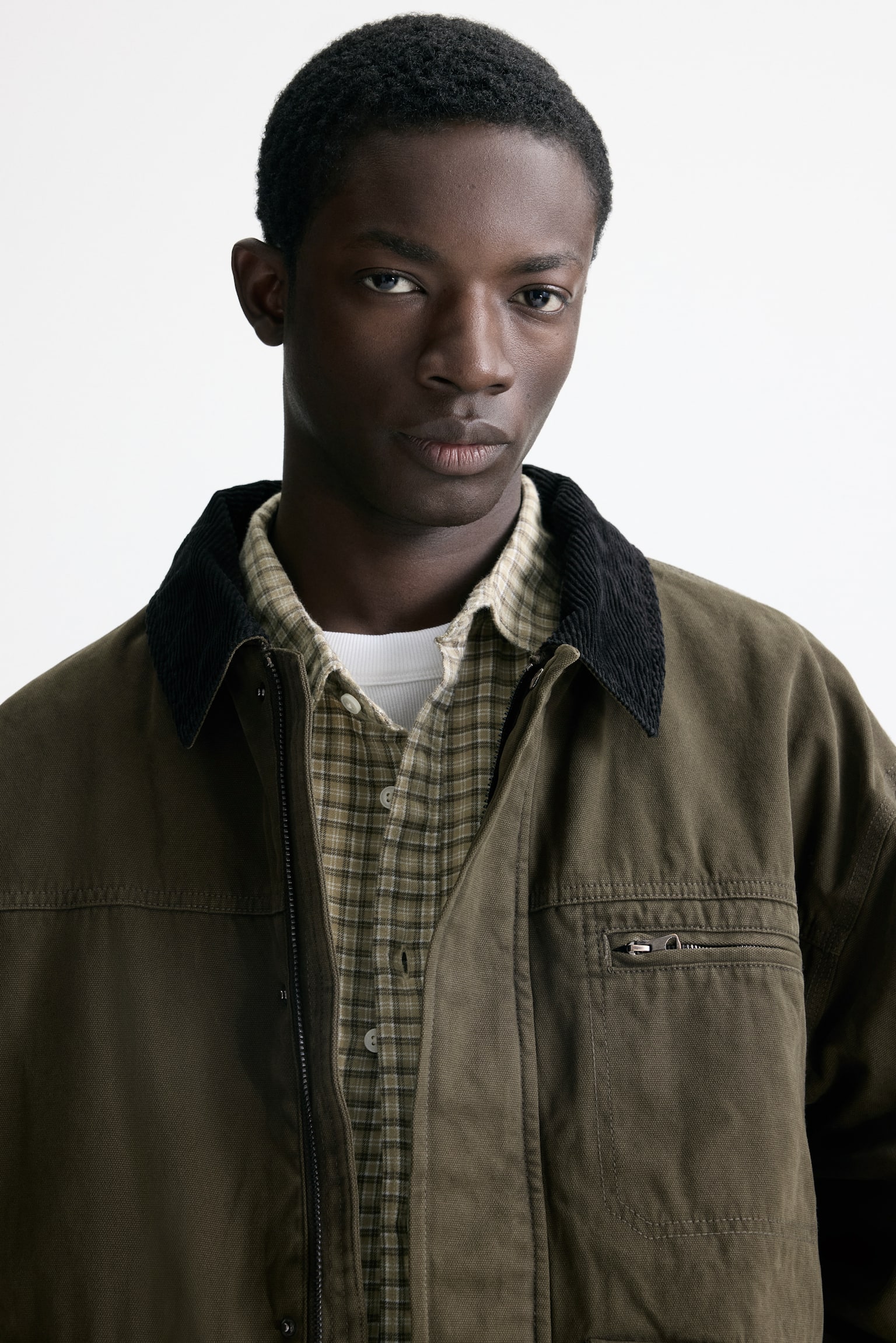 Workwear jacket - Dark khaki green/Dark beige - 3