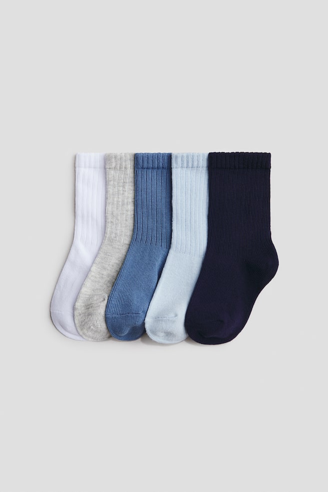 5-Pack Socks - Blue/white/gray/Light beige/brown/Dark green/light beige/Dark red/pink/Dusty blue/white/Green/black/white/Light pink/cream - 1