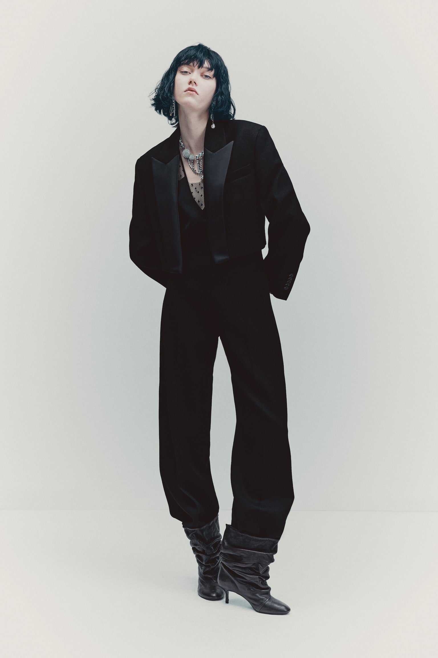 Blazer de smoking em lã - Preto - 5