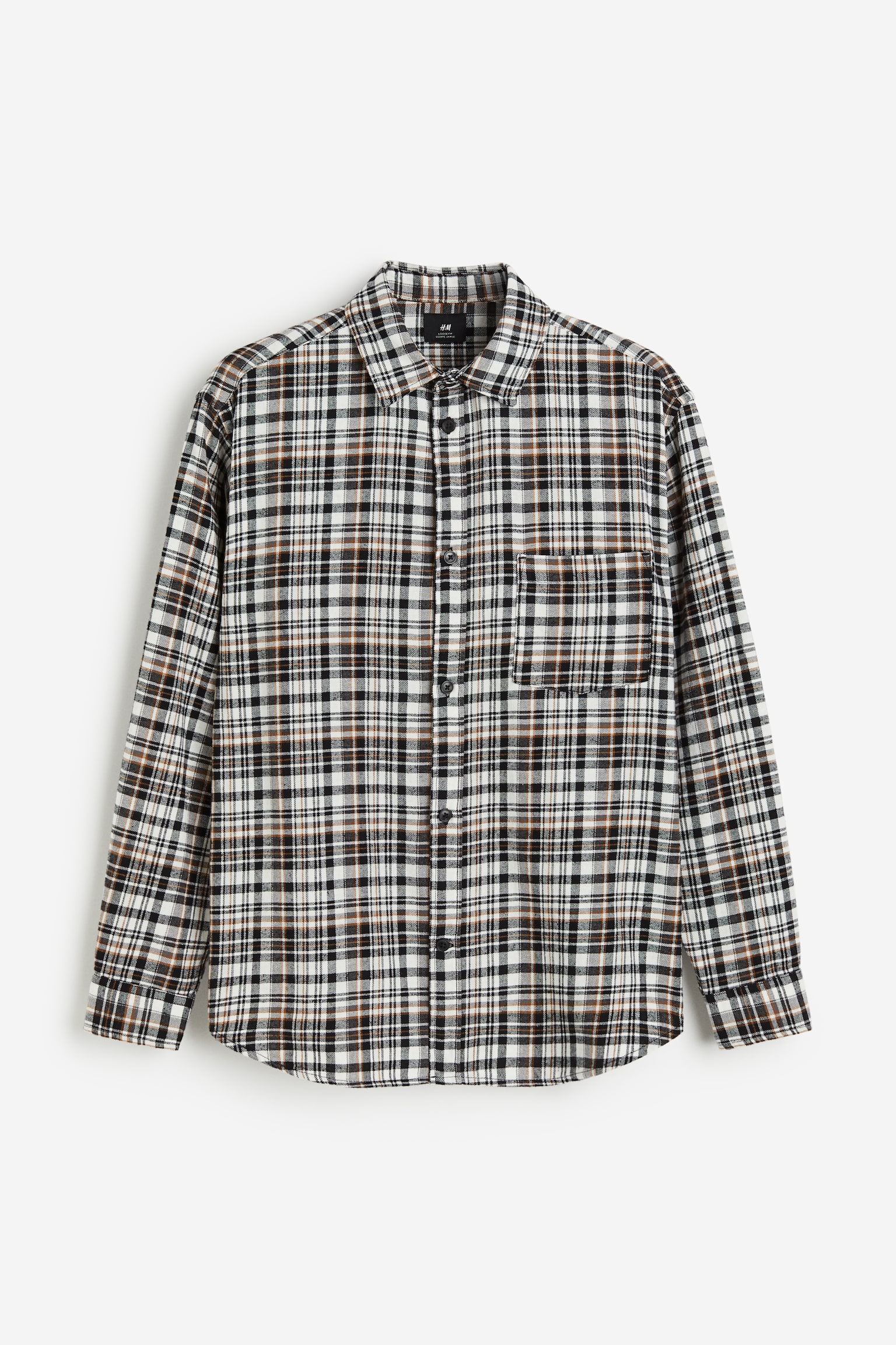 Loose Fit Flannel Shirt - Black/Brown check/Blue/Check - 2