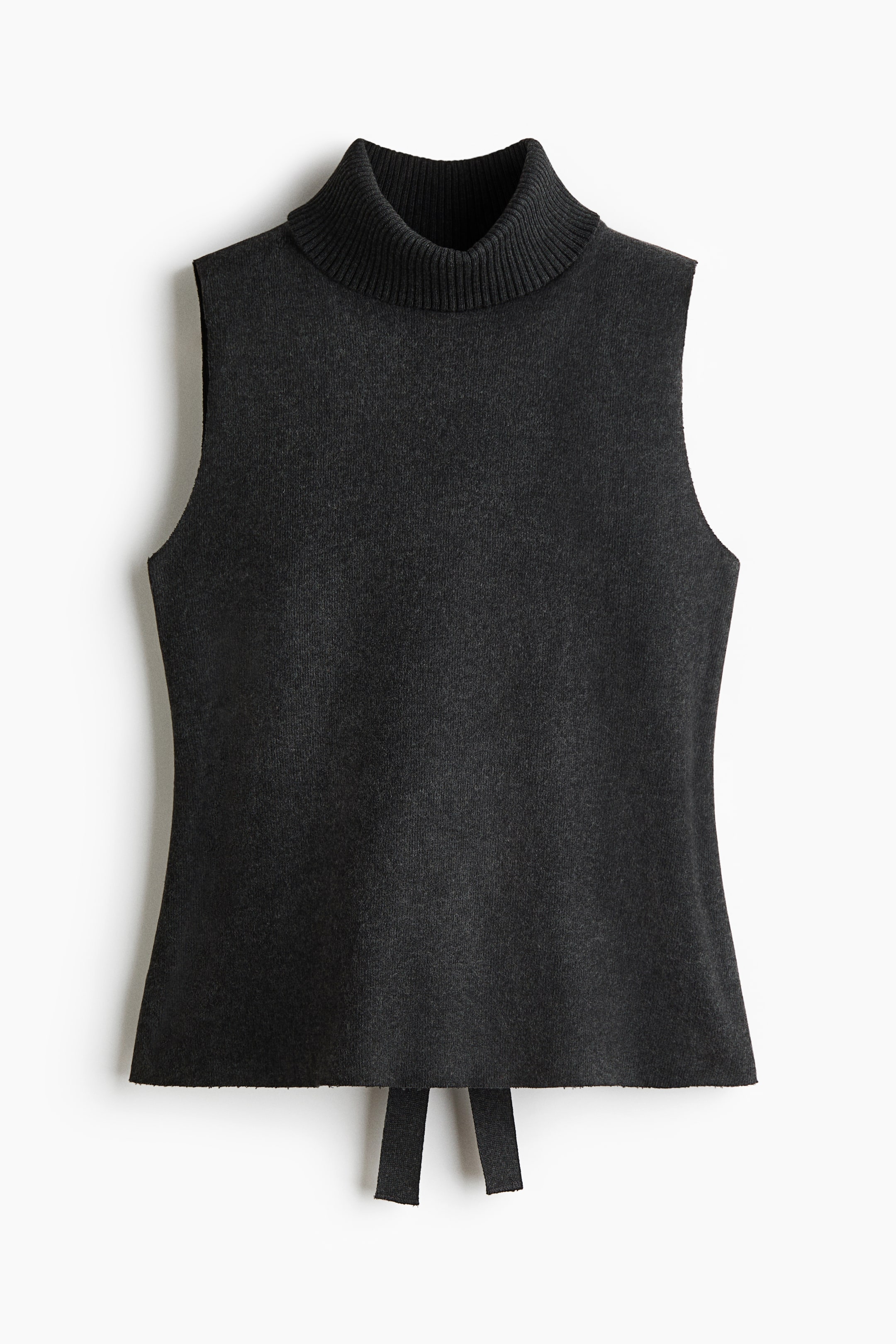 Agrandir l'image: Top col roulé sans manches - Gris foncé chiné - FEMME | H&M CH 1