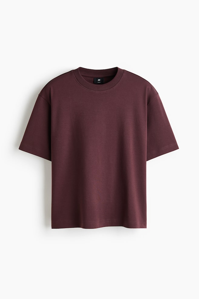 Relaxed-Fit Interlock T-Shirt - Plum purple/Cream/Black/Dark taupe/Gray melange - 1