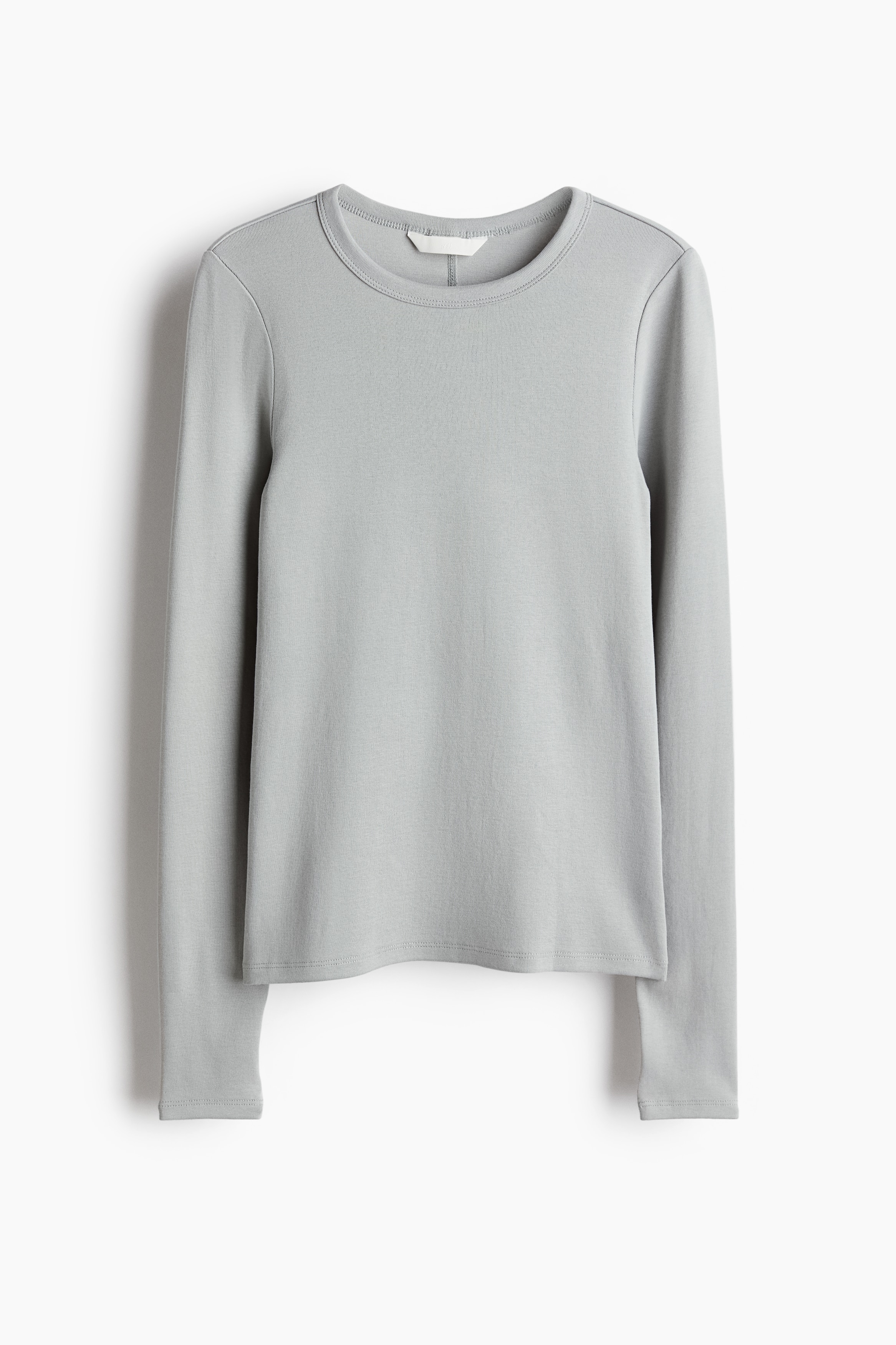 Long-sleeved Jersey Top - Light gray - Ladies | H&M US