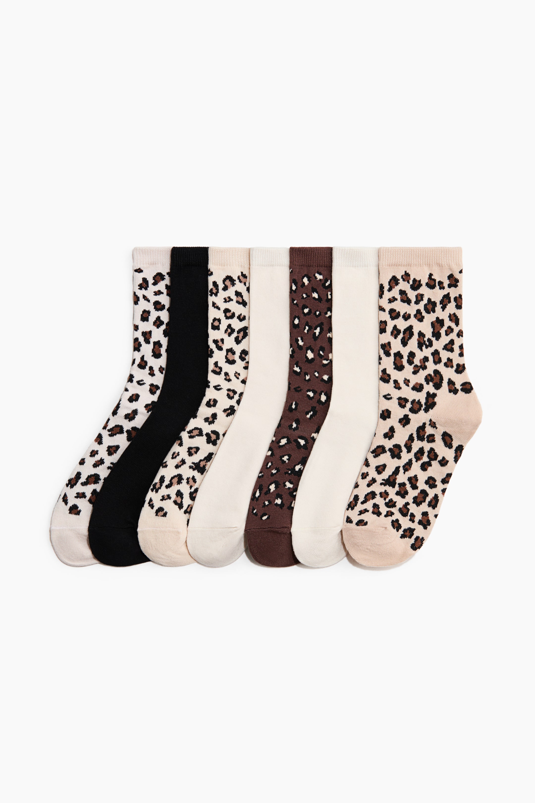 View larger image: 7-pack socks - Light beige/Leopard print - Ladies | H&M GB 1