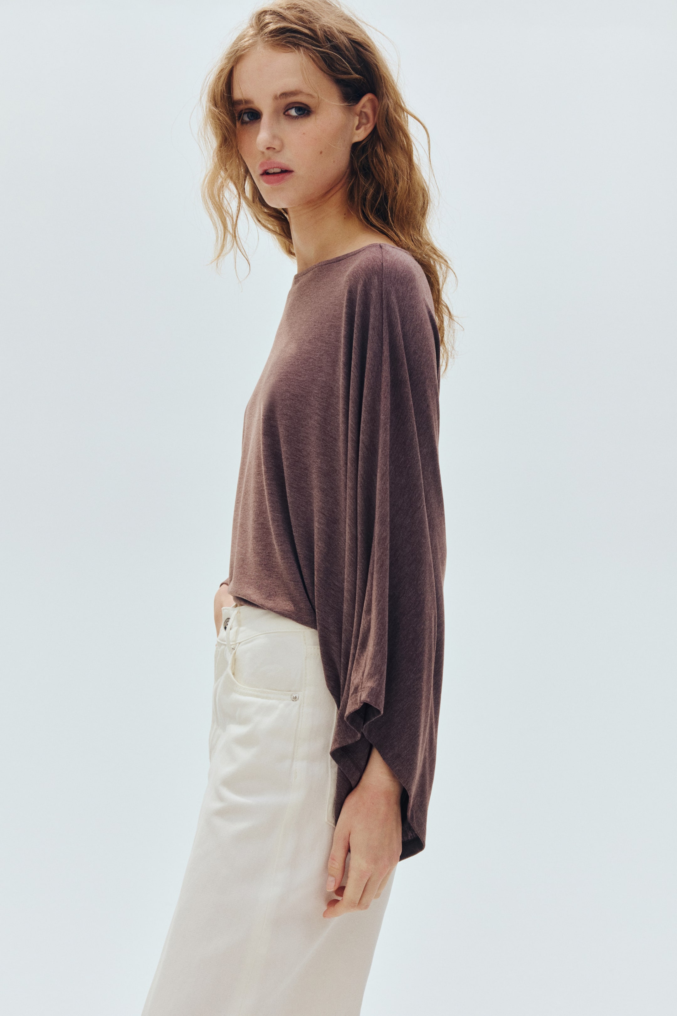 Batwing-Sleeved Top