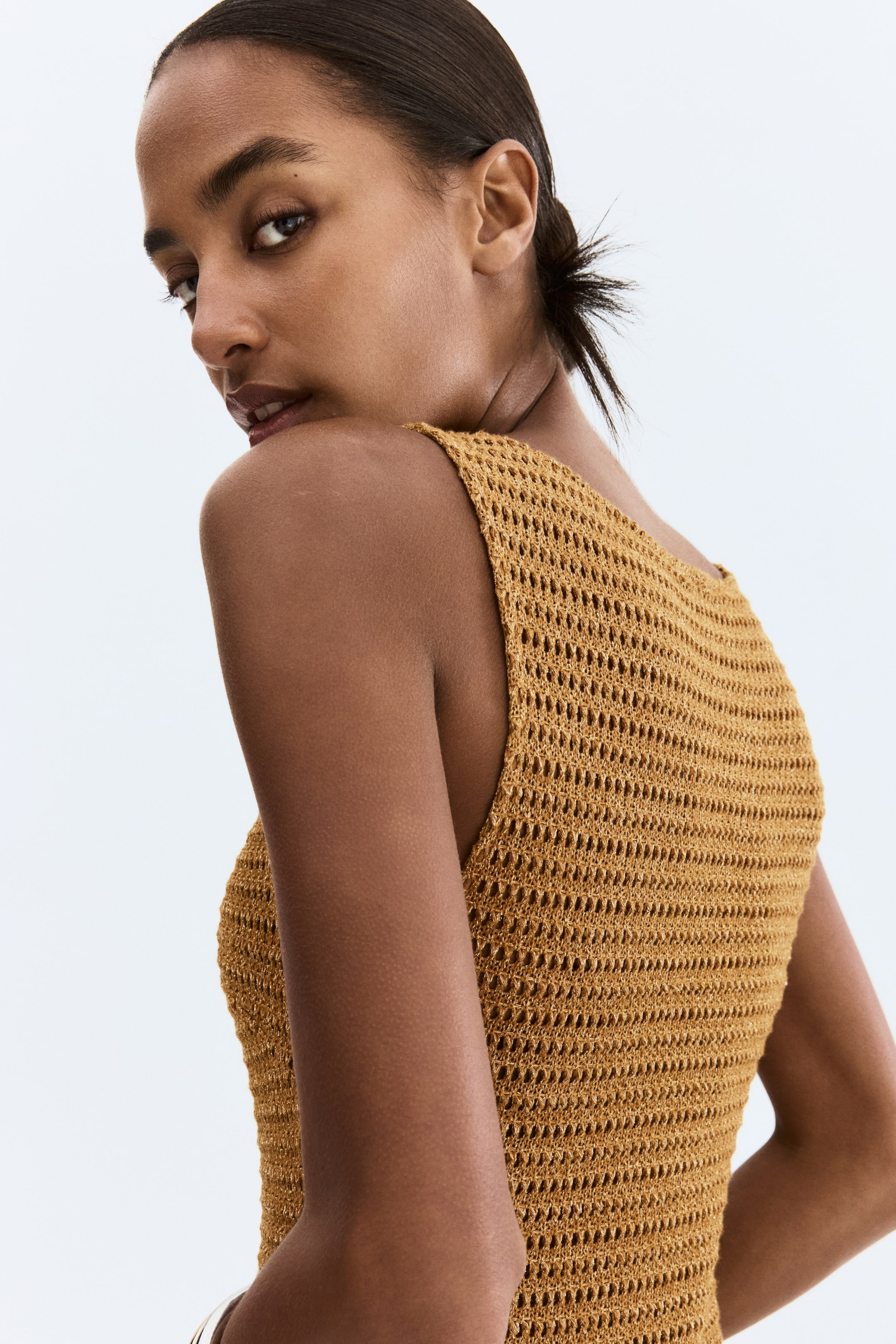 Glittery Crochet-Look Dress