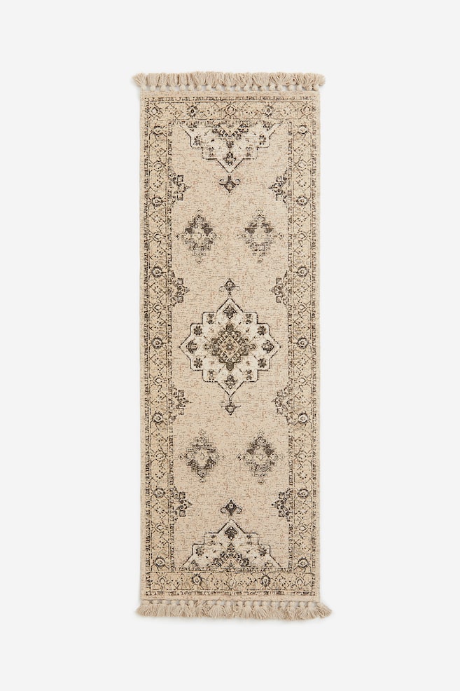 Fringed patterned rug - Beige/Patterned/Powder pink/Patterned - 1